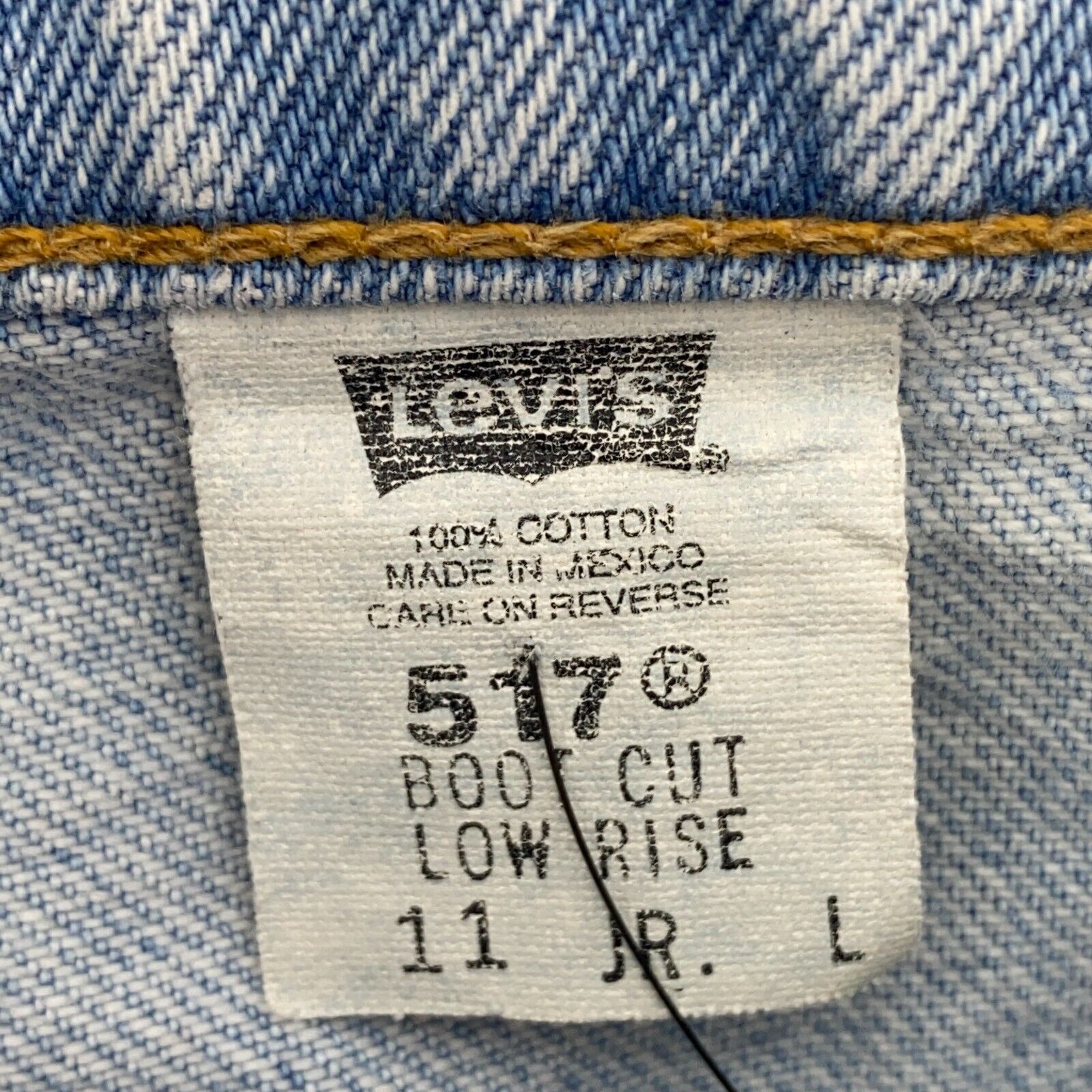 Women's Levis Strauss 517 Light Wash Boot Cut Low Rise Blue Jeans Size 11