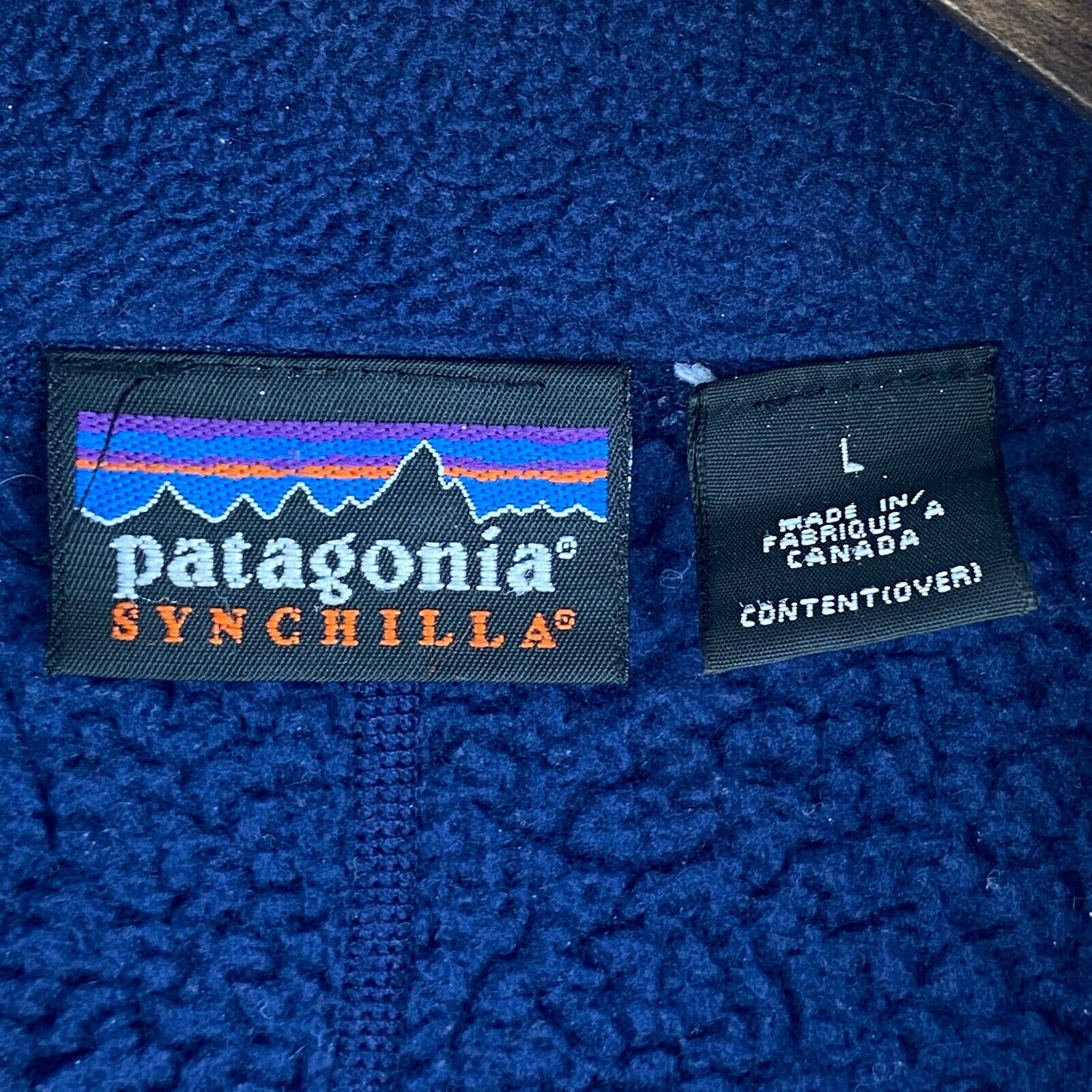 Vintage Patagonia Synchilla Navy Blue Fleece Full Zip Jacket Size L
