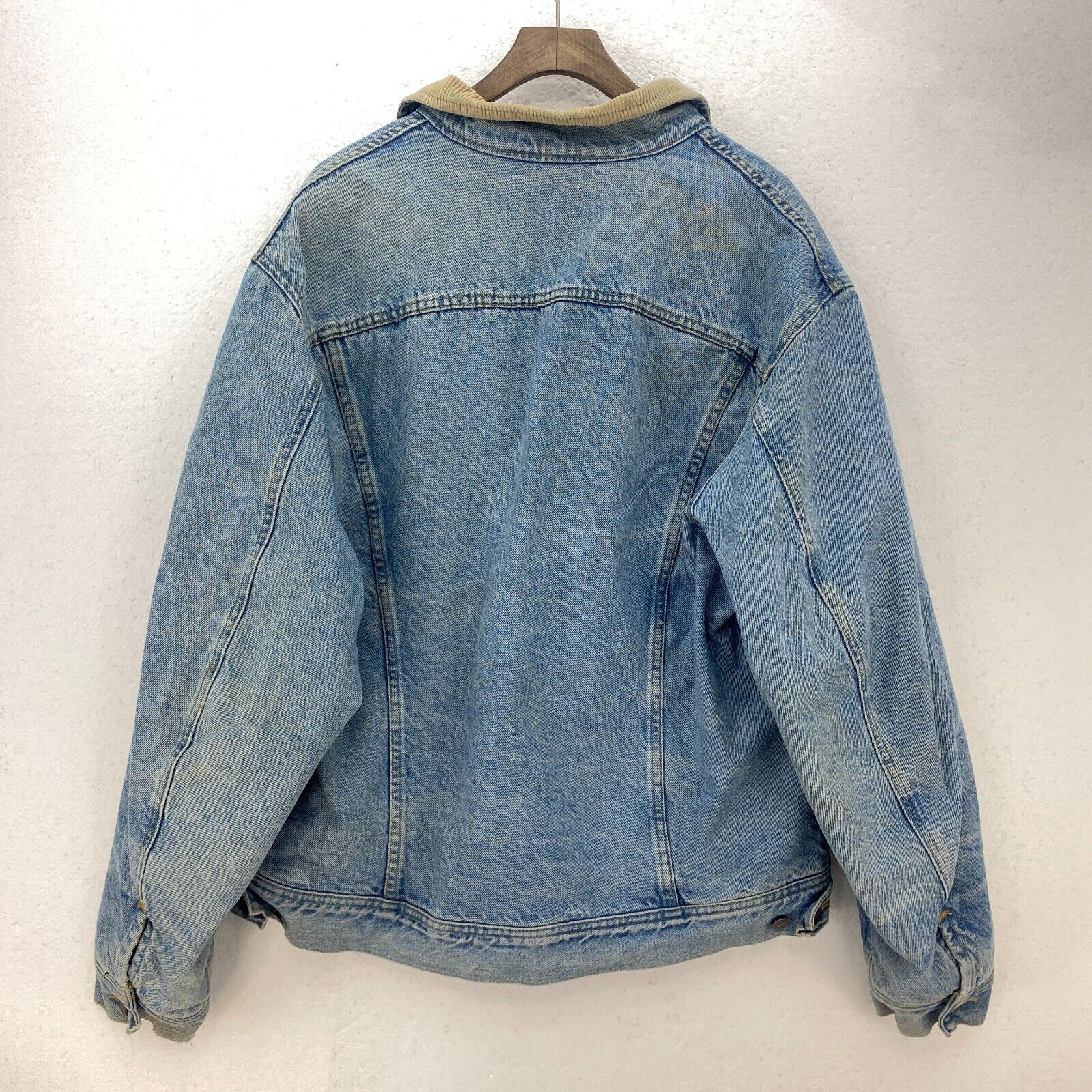 Lee Lined Denim Jacket Blue Light Wash Size L Button Up