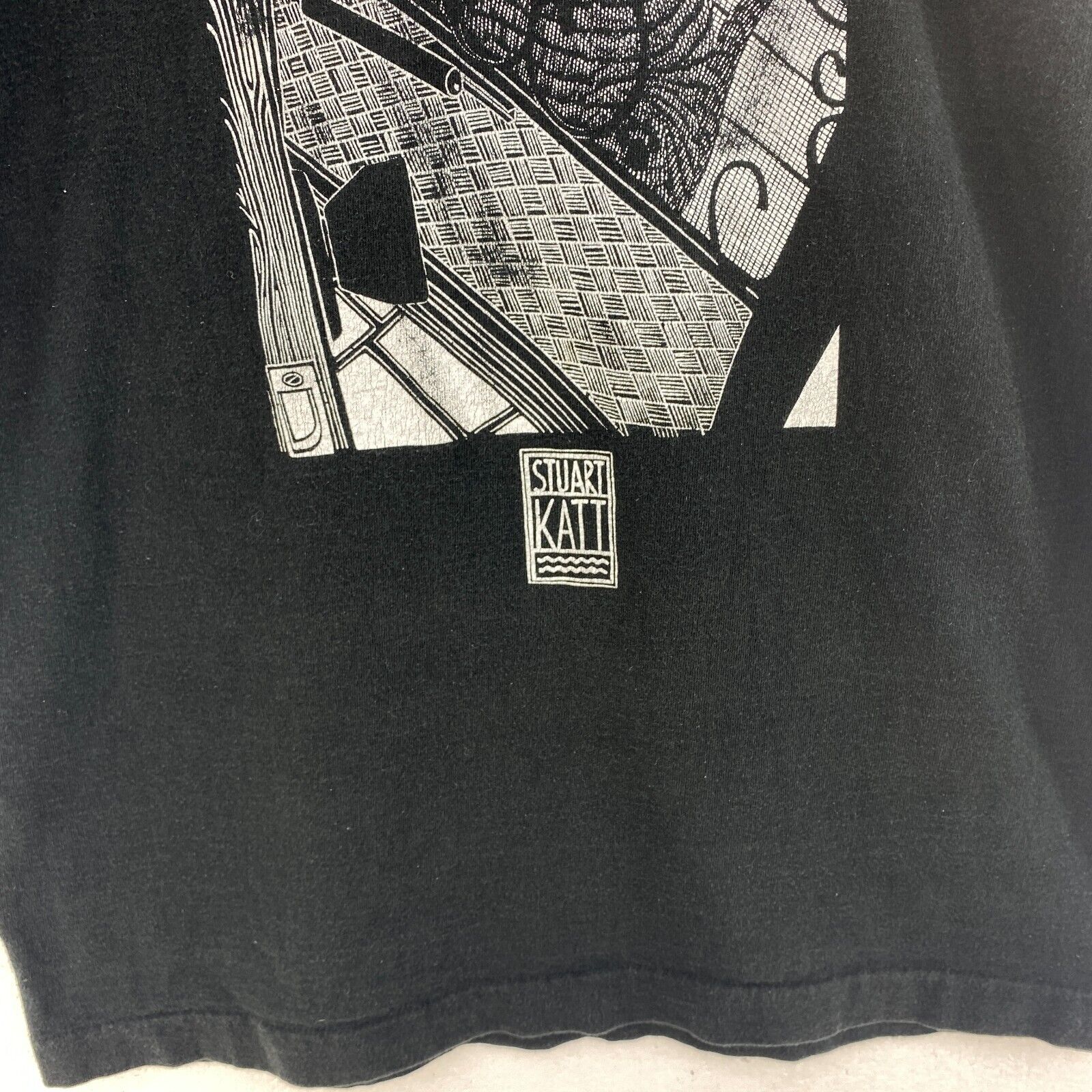 Cat Wants In Cat Wants Out Front And Back Graphic Print Black T-shirt Size L