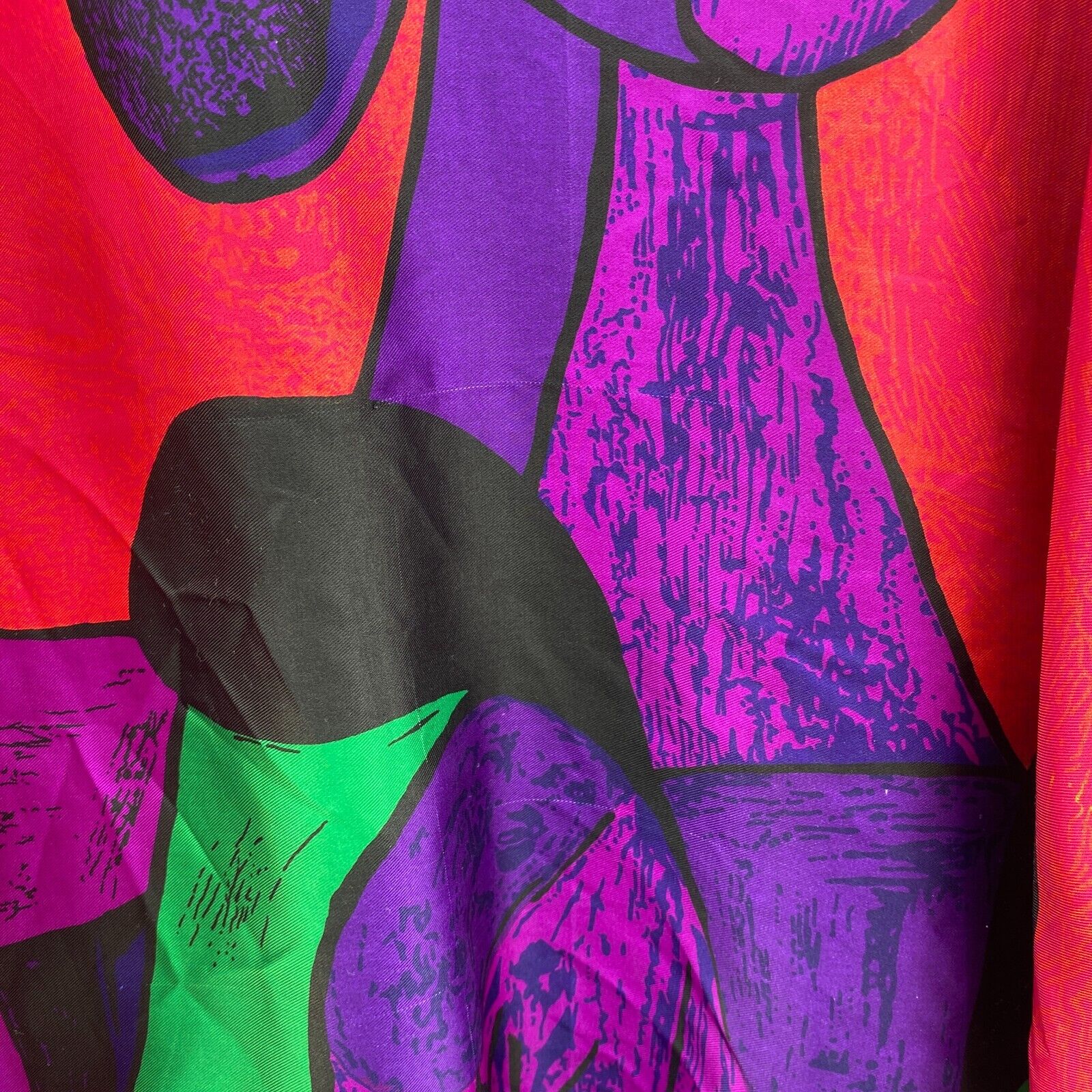 Picasso All Over Print Reversible Satin Full Zip Black Bomber Jacket Size XL