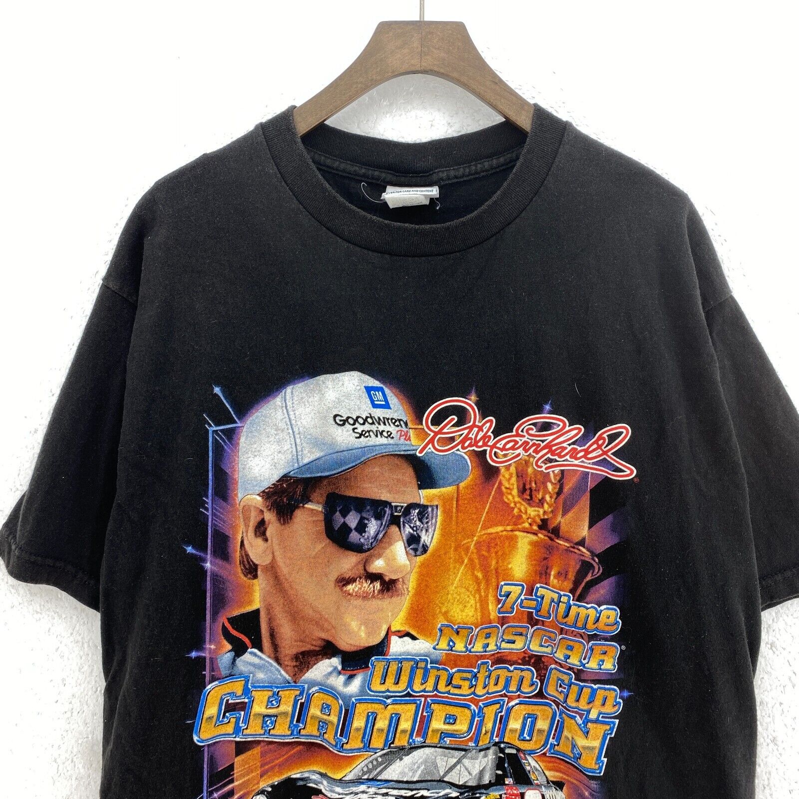 Vintage Chase Winston Cup Dale Earnhardth Black T-shirt Size L
