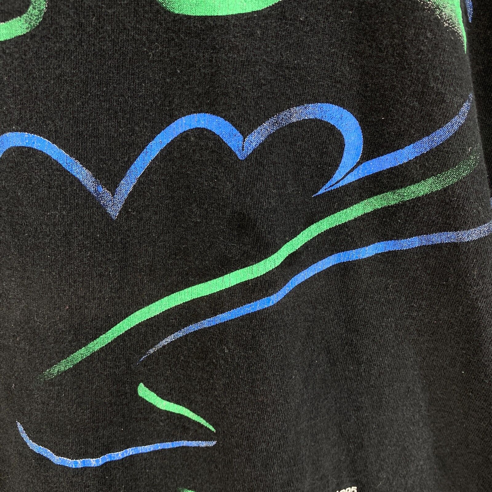 Batman DC Comics 1995 Logo Graphic Print Black T-shirt Size L Single Stitch