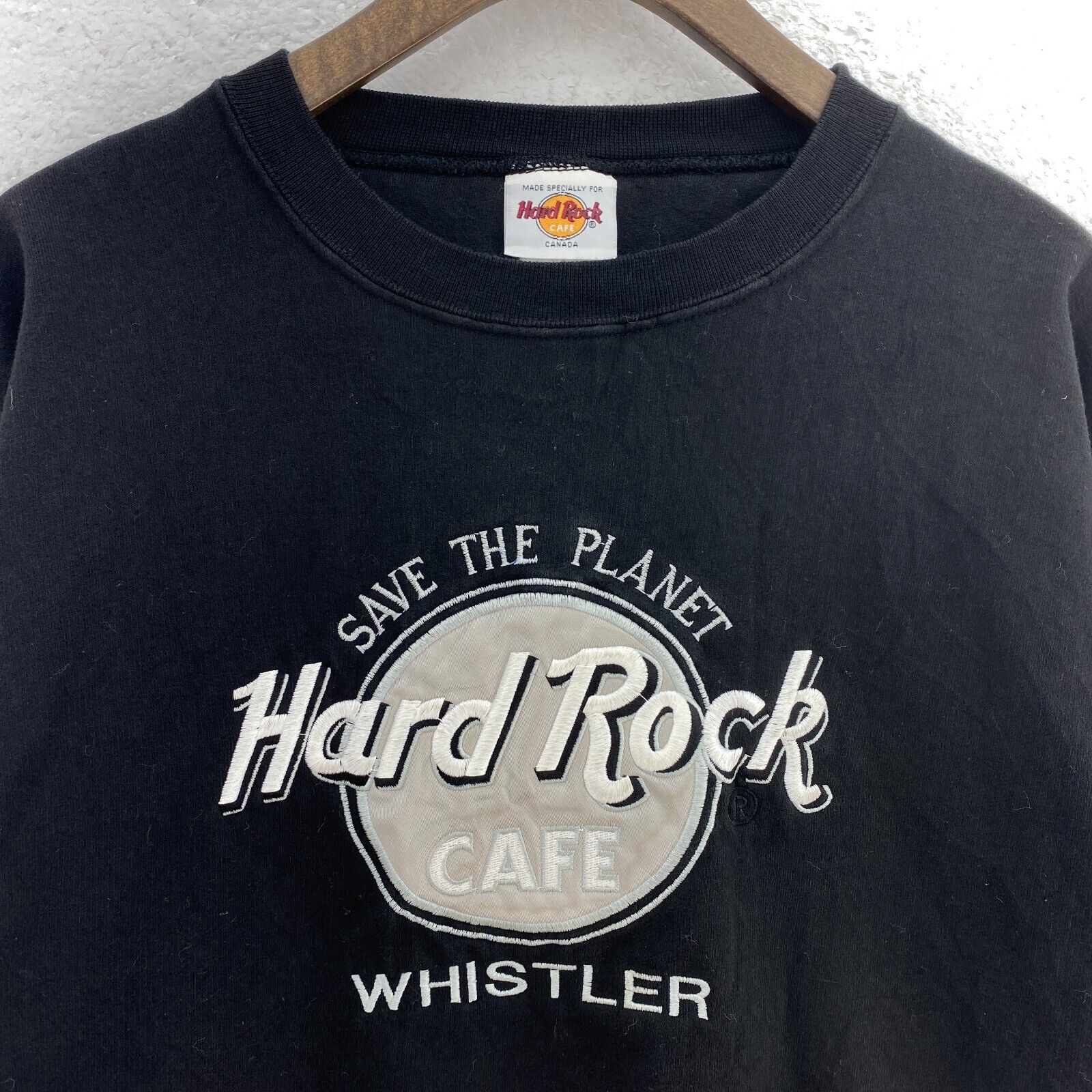 Hard Rock Cafe Whistler Save The Planet Black Sweatshirt Size XL Crewneck