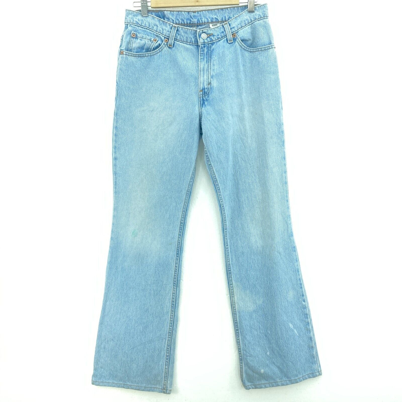 Women's Levis Strauss 517 Light Wash Boot Cut Low Rise Blue Jeans Size 11