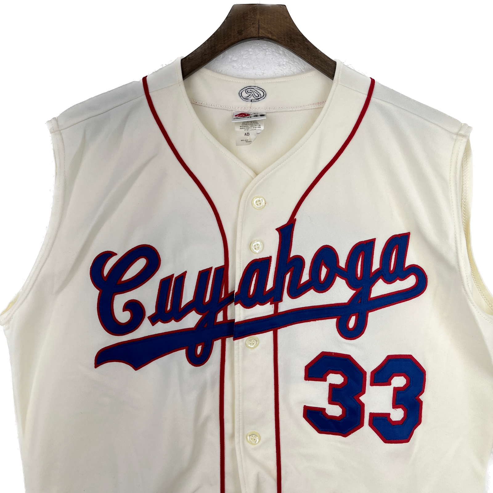 Vintage Cuyahoga NCAA #33 White Baseball Jersey Size 46