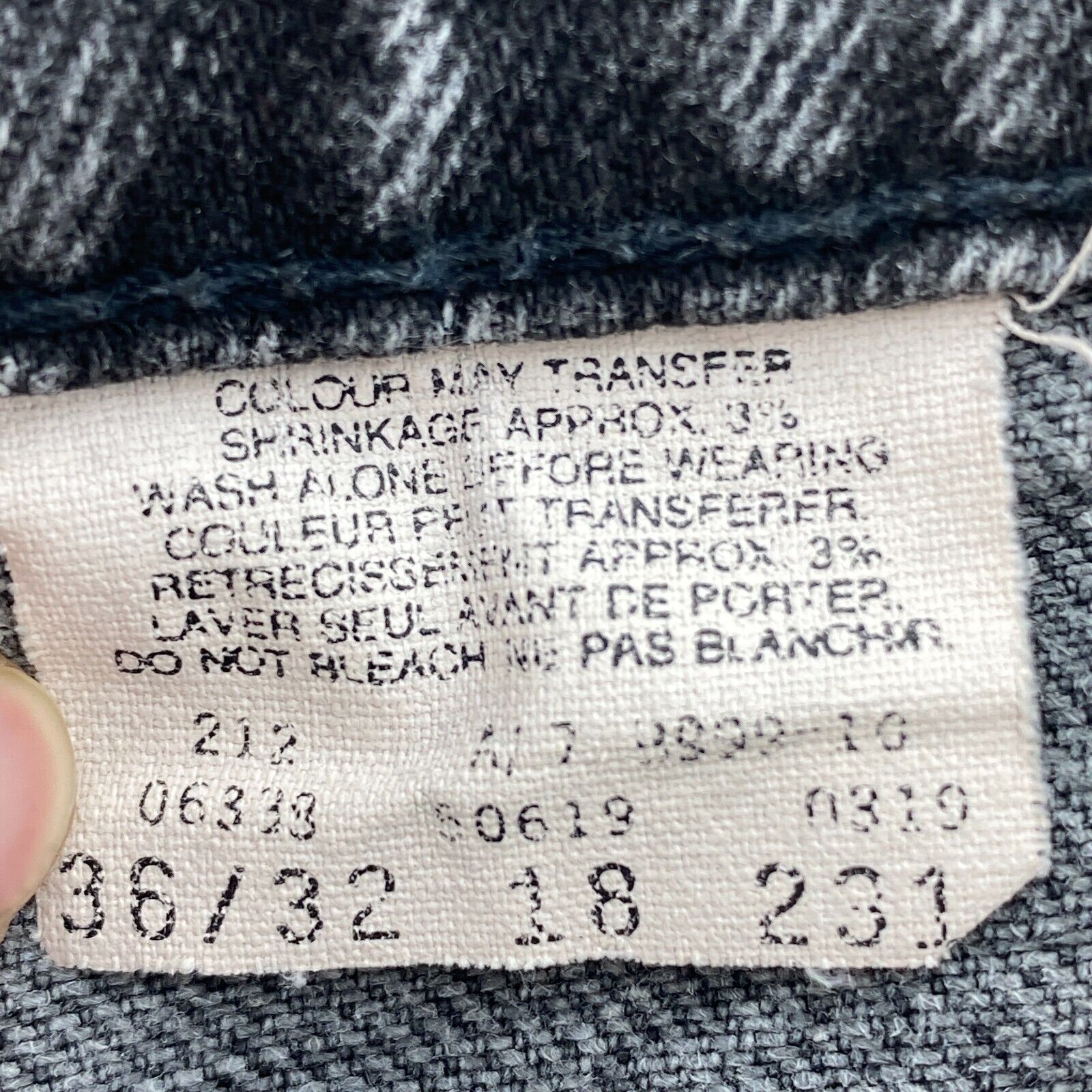Levi Strauss Orange Tab Black Light Wash Jeans Size 36 Straight Leg