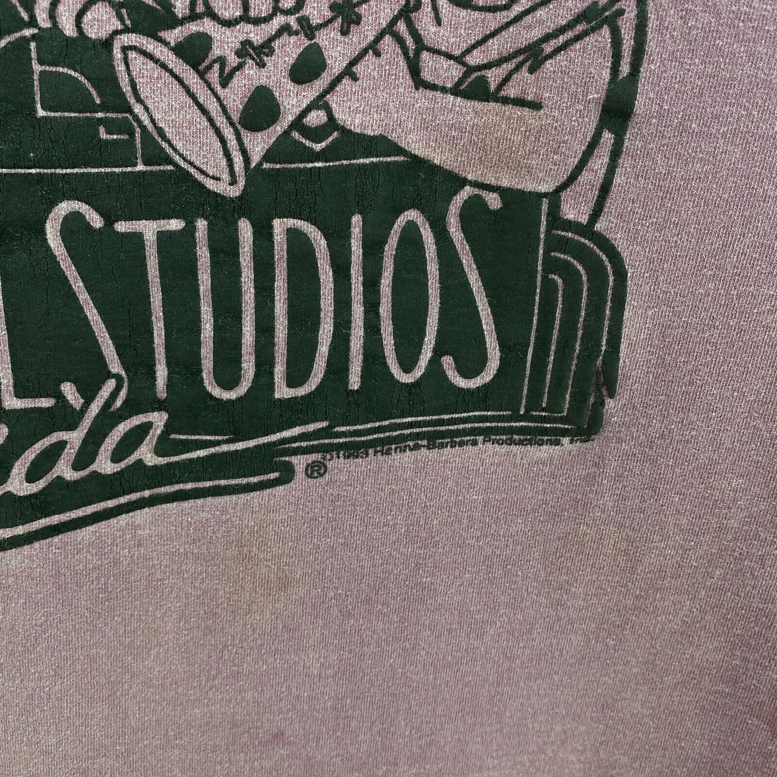 Universal Studios Florida 1993 The Flintstones The Jetsons Purple T-shirt Size L