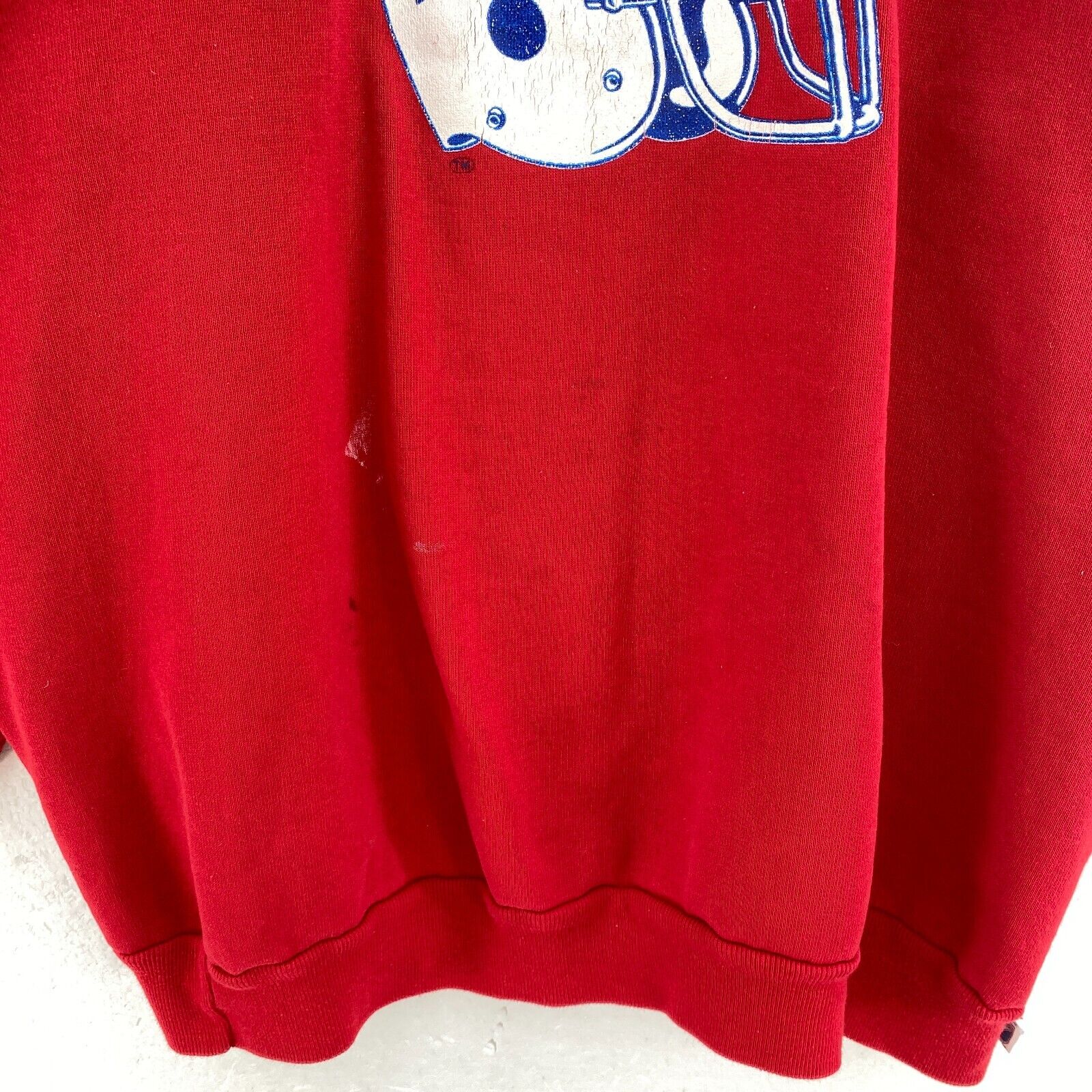 Vintage Logo 7 New England Patriots NFL Red Sweatshirt Size XL