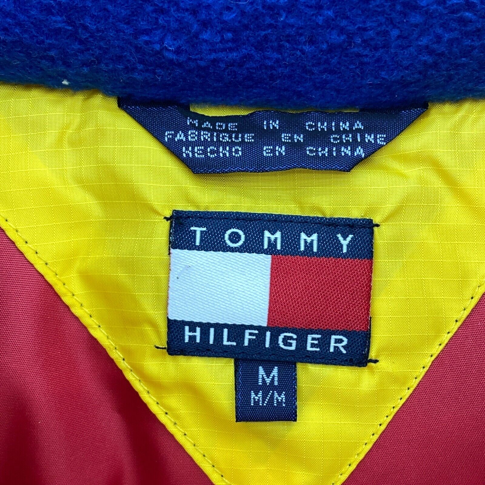 Tommy Hilfiger Down Filled Yellow Full Zip Puffer Jacket Size M Kids