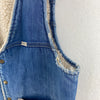 Vintage Fleece Lined Denim Vest Jacket Size L