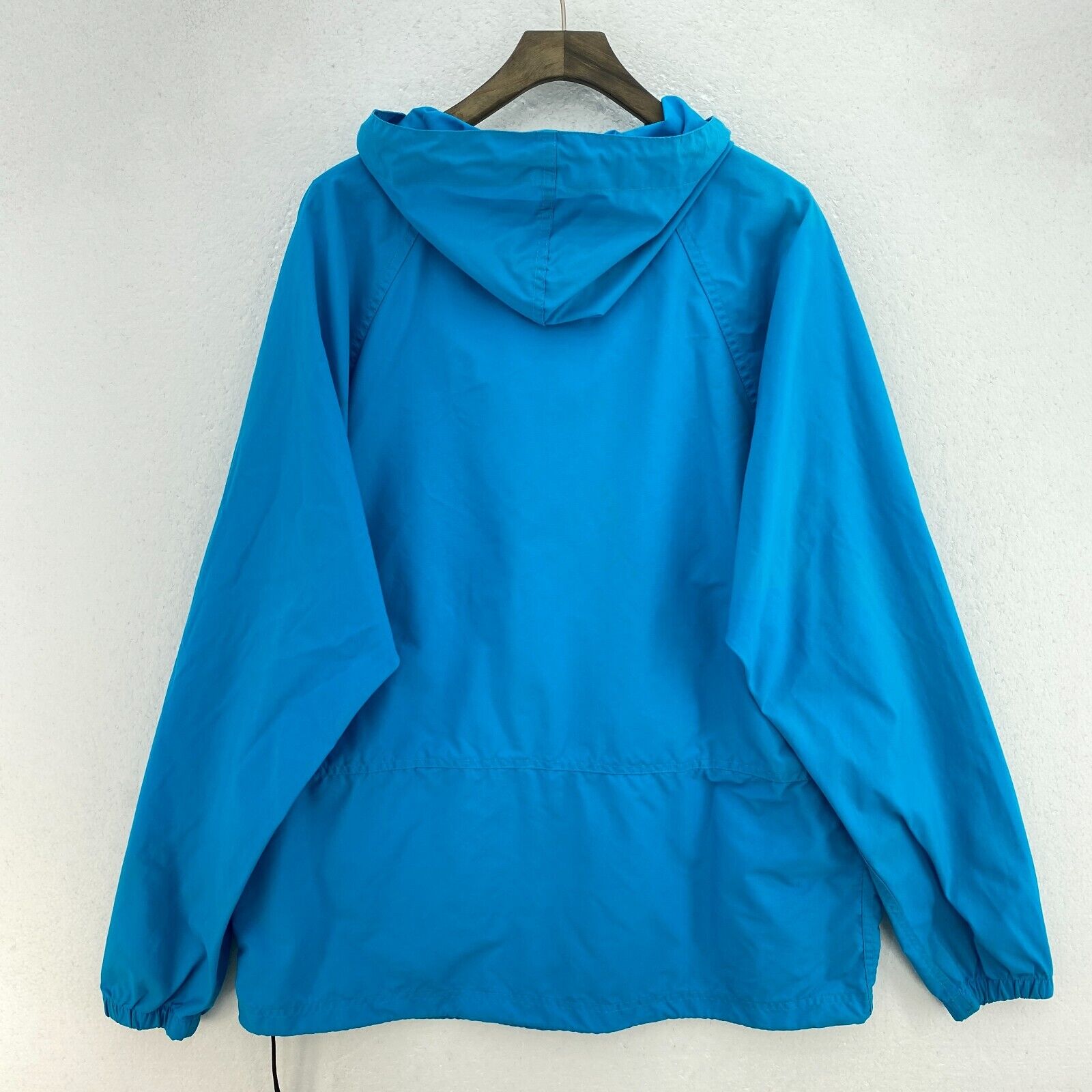 L.L. Bean Light Hooded Anorak Jacket Blue Size M 1/4 Zip