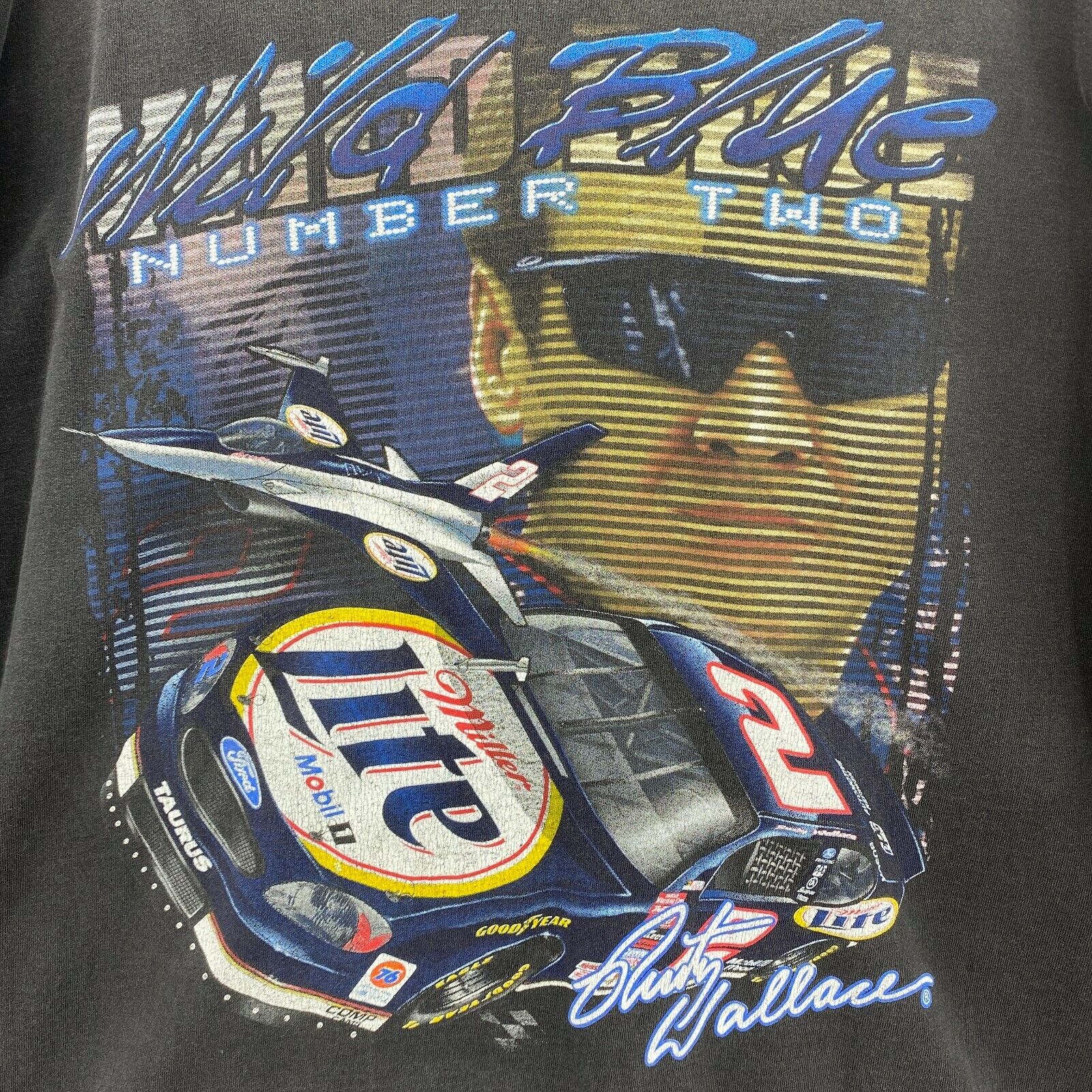 #2 Rusty Wallace Vintage Nascar Racing Chase T-shirt Black Size 2XL Cars