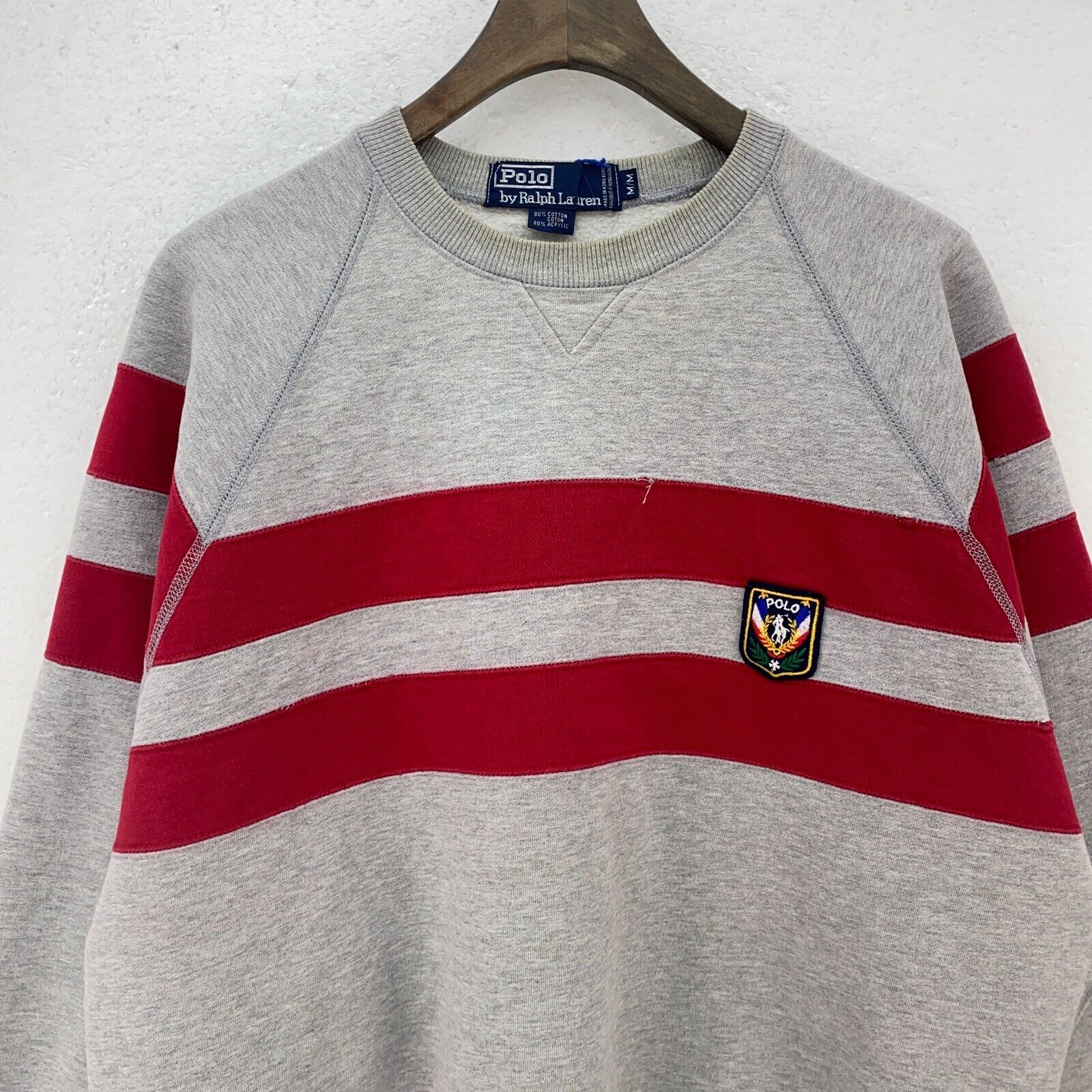 Polo Ralph Lauren Logo Gray Sweatshirt Size M Crew Neck
