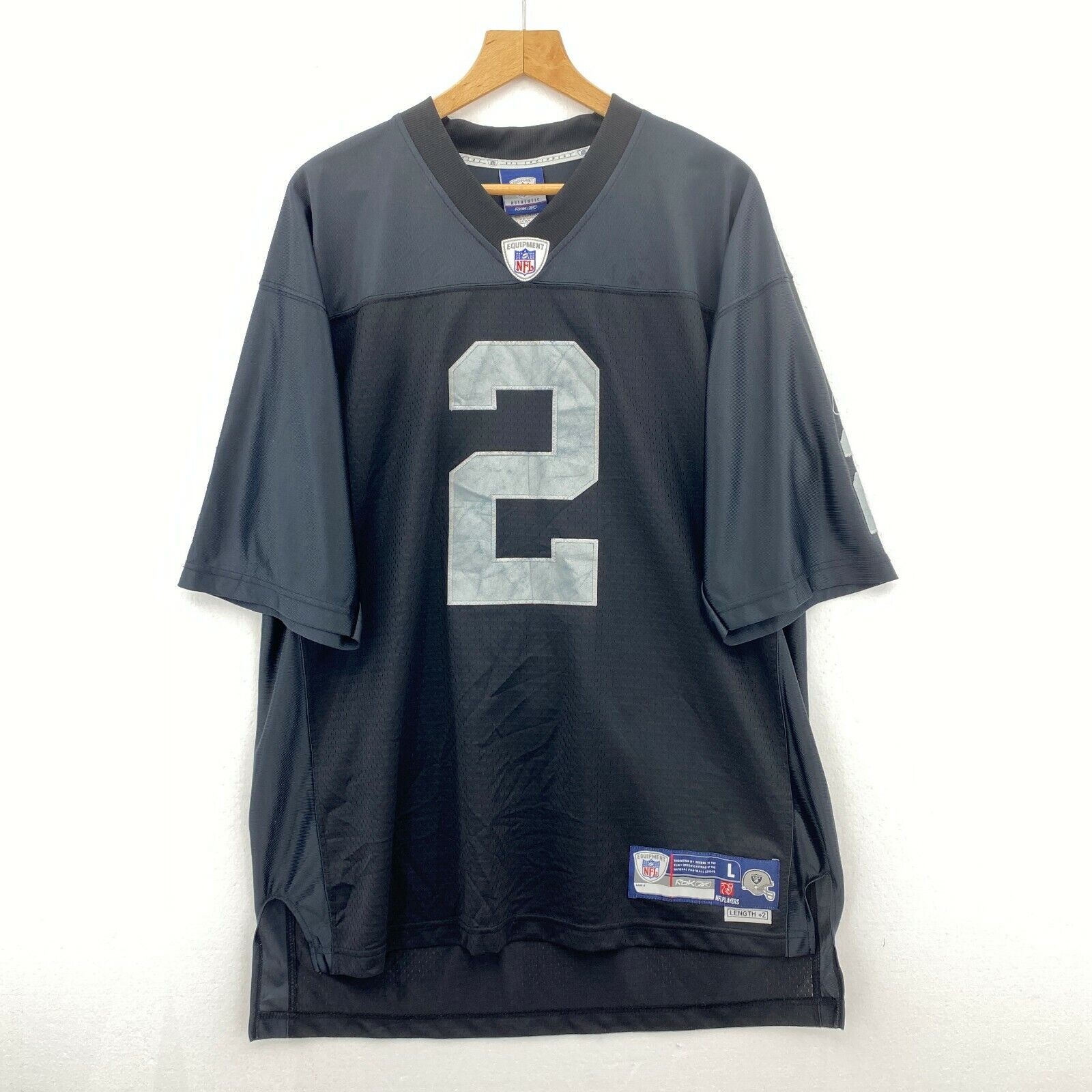 #2 JaMarcus Russell Football Reebok Black V-neck Jersey Size L