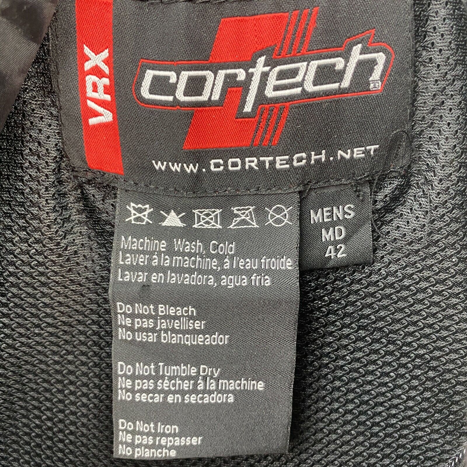 Vrx Cortech Biker Black Gray Jacket Size 42 Armoured Elbow & Shoulder