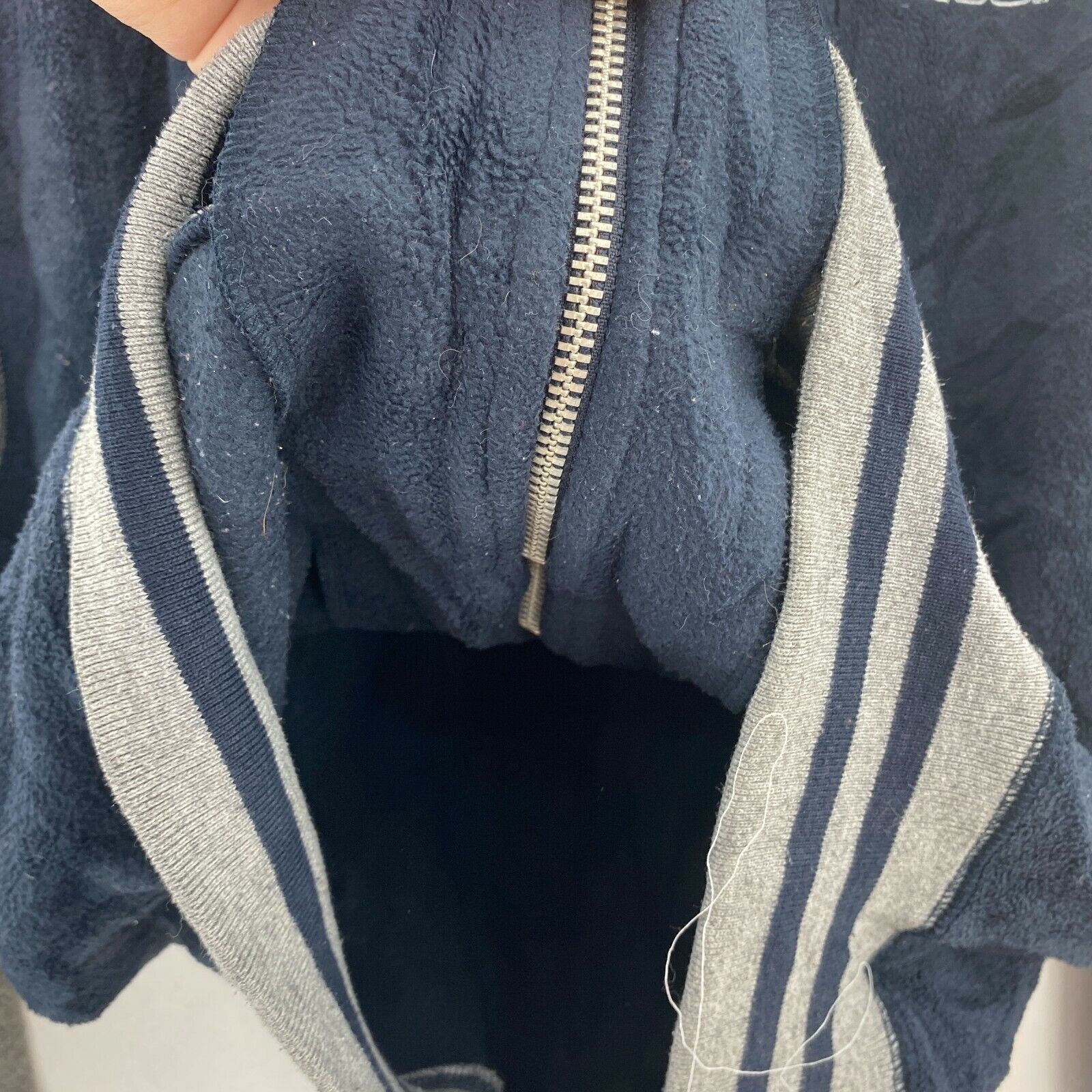 Warner Bros #34 Looney Tunes Bugs Bunny Full Zip Fleece Navy Blue Hoodie Size M