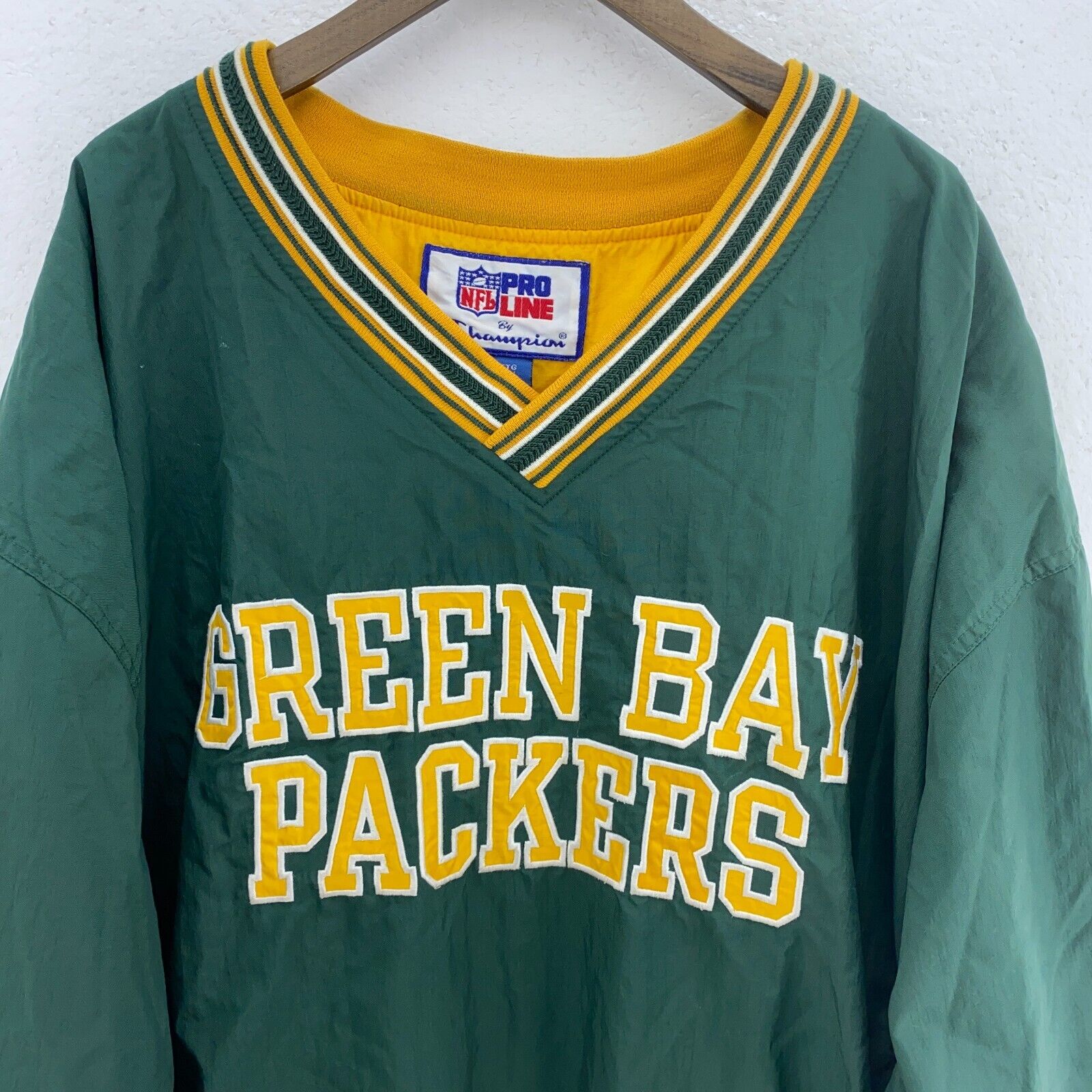 Champion Green Bay Packers NFL Green Pullover Jacket Size XXL
