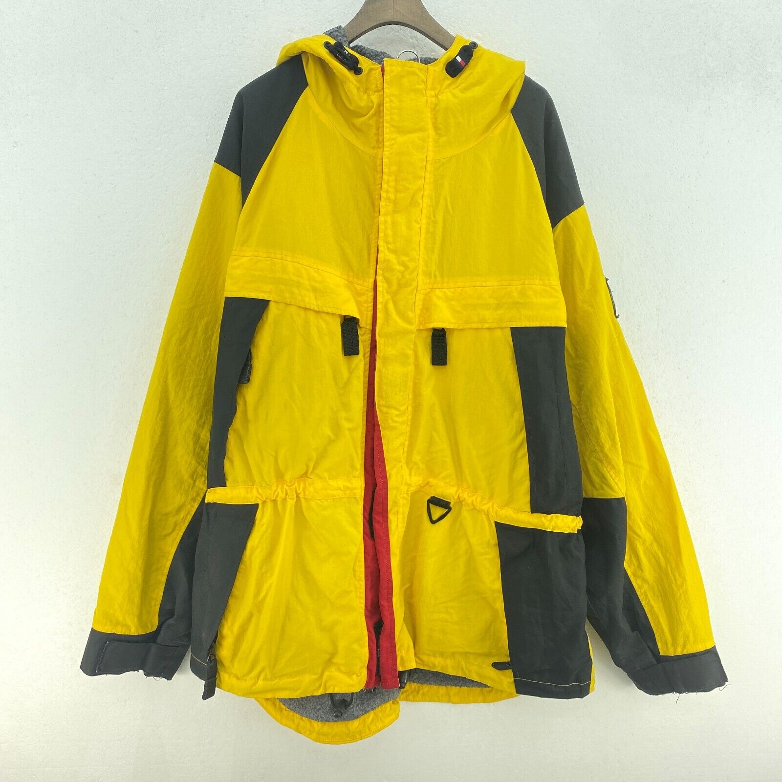 Tommy Hilfiger Full Zip Insulated Vintage Yellow Insulated Jacket Size L Hooded