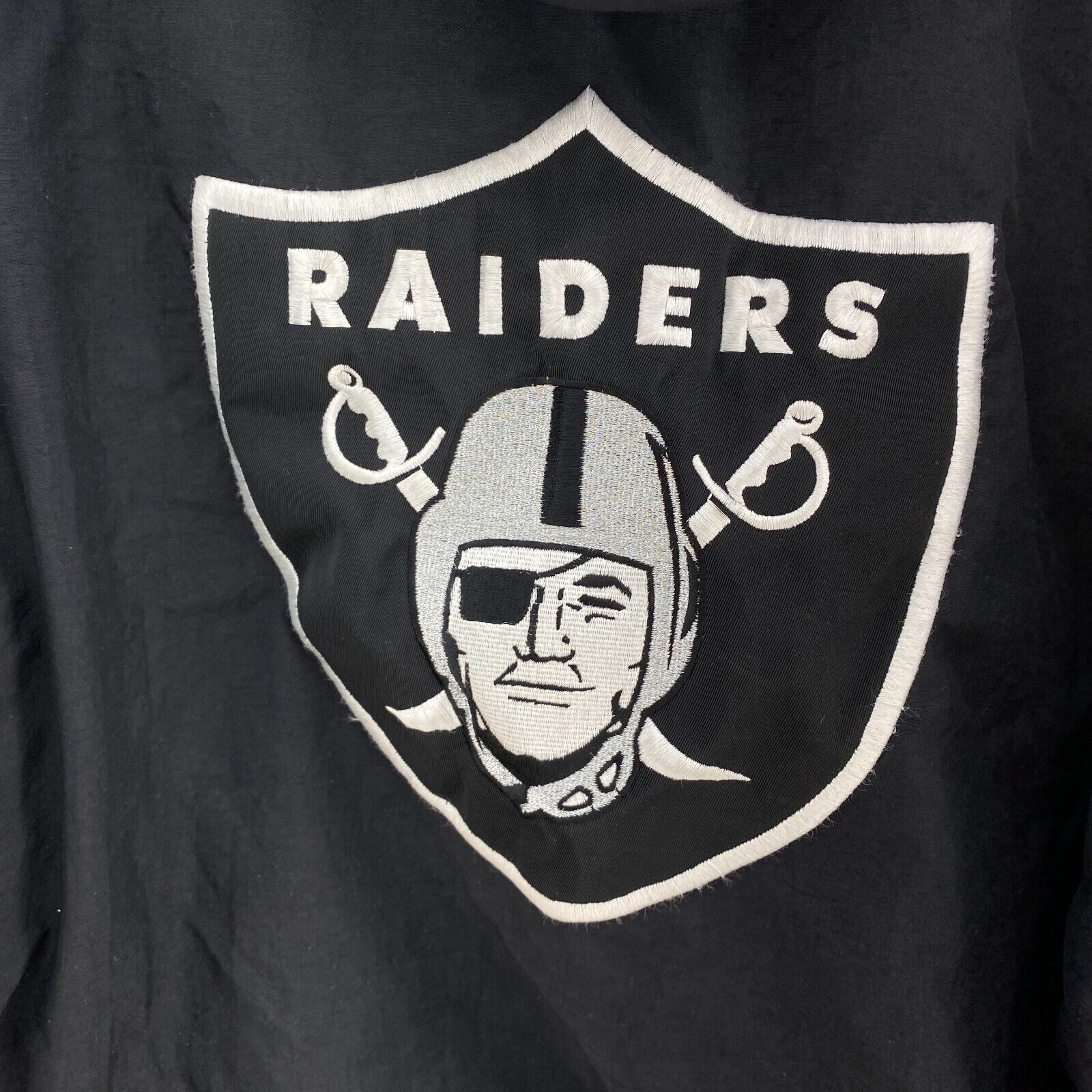 Vintage Reebok Oakland Raiders NFL Black Full Zip Insulated Jacket Size XL