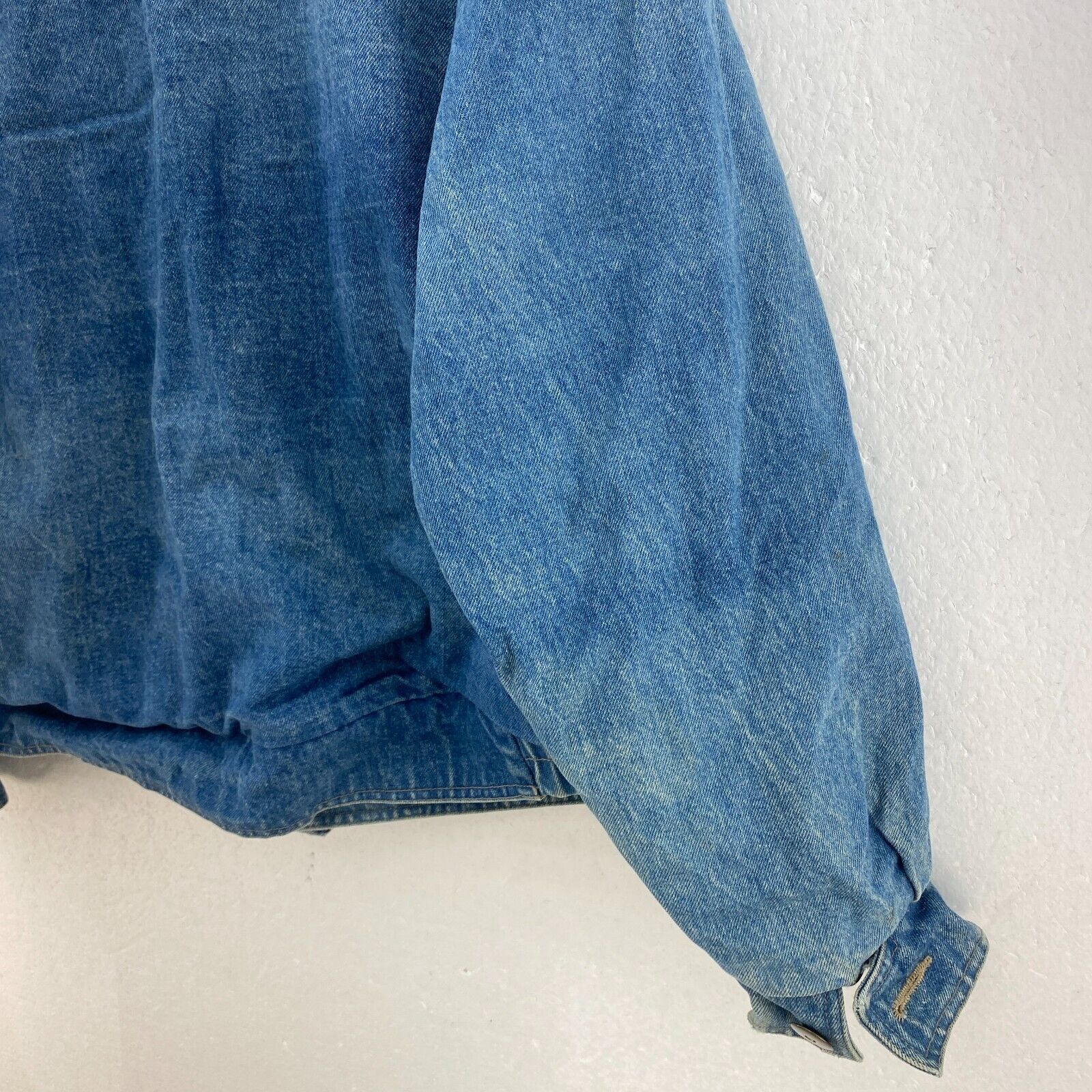 Eddie Bauer Blanket Lined Button Up Blue Denim Jacket Size M