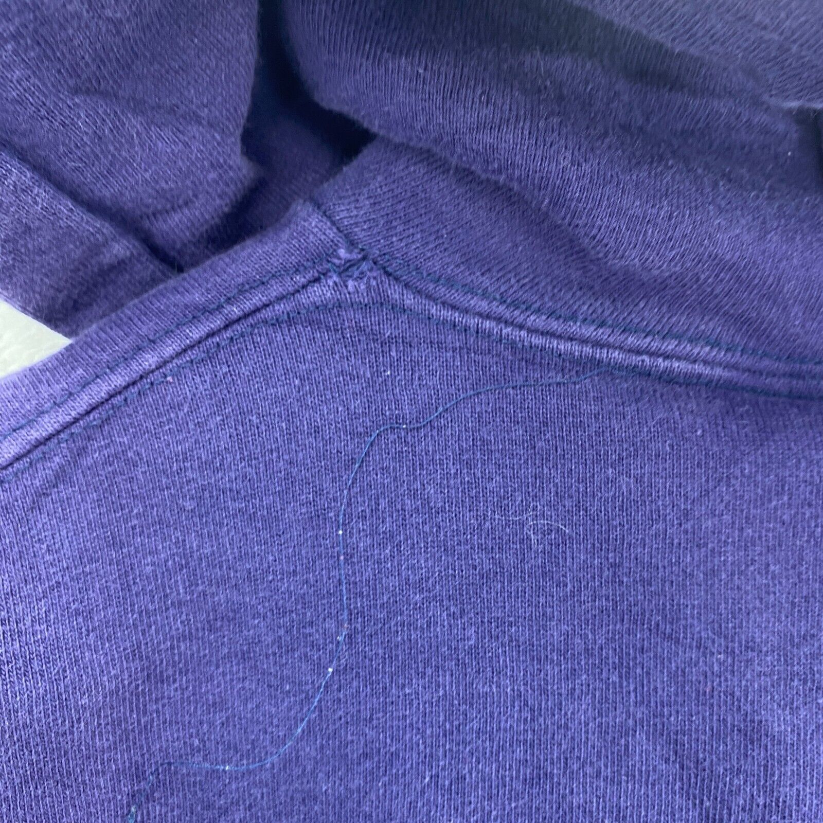 L.L Bean Freeport Town Embroidered Purple Hoodie Size L 1/4 Button