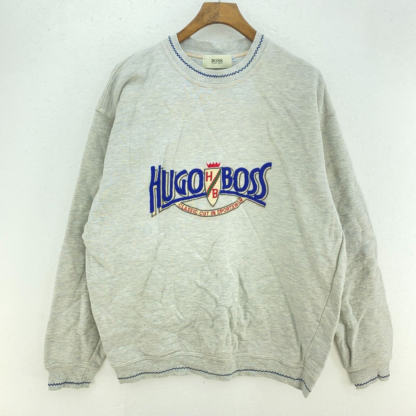 Hugo Boss Classic Embroidered Logo Gray Sweatshirt Size L