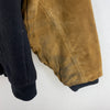 Vintage Hitachi Two Tone Varsity Bomber Jacket Black Snapped Size L