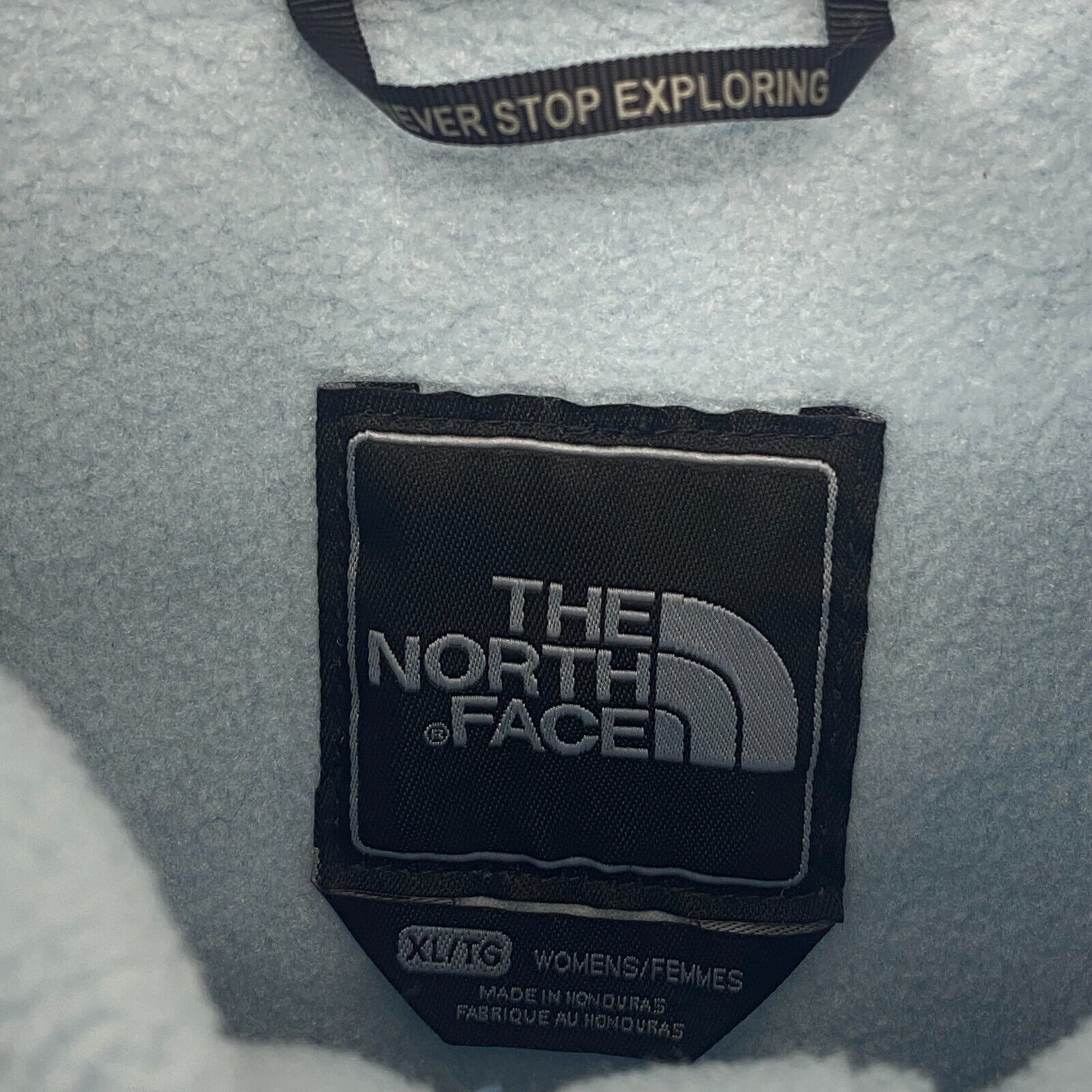 The North Face Logo Full Zip Blue Fleece Jacket Size XL Women's