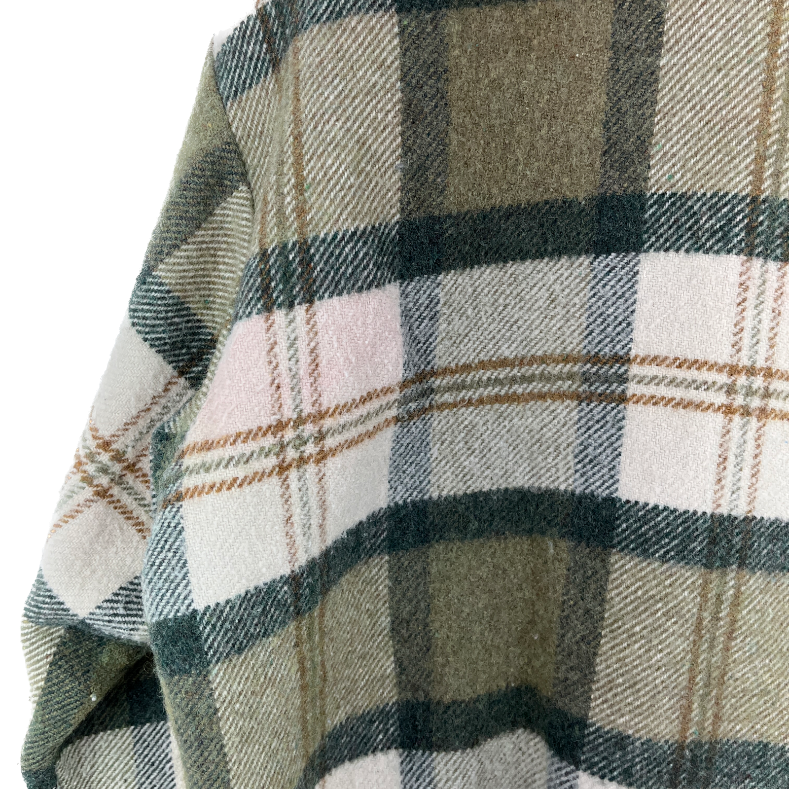 Vintage Heavyweight Button Up Double Pocket Green Checked Shirt Jacket Size S