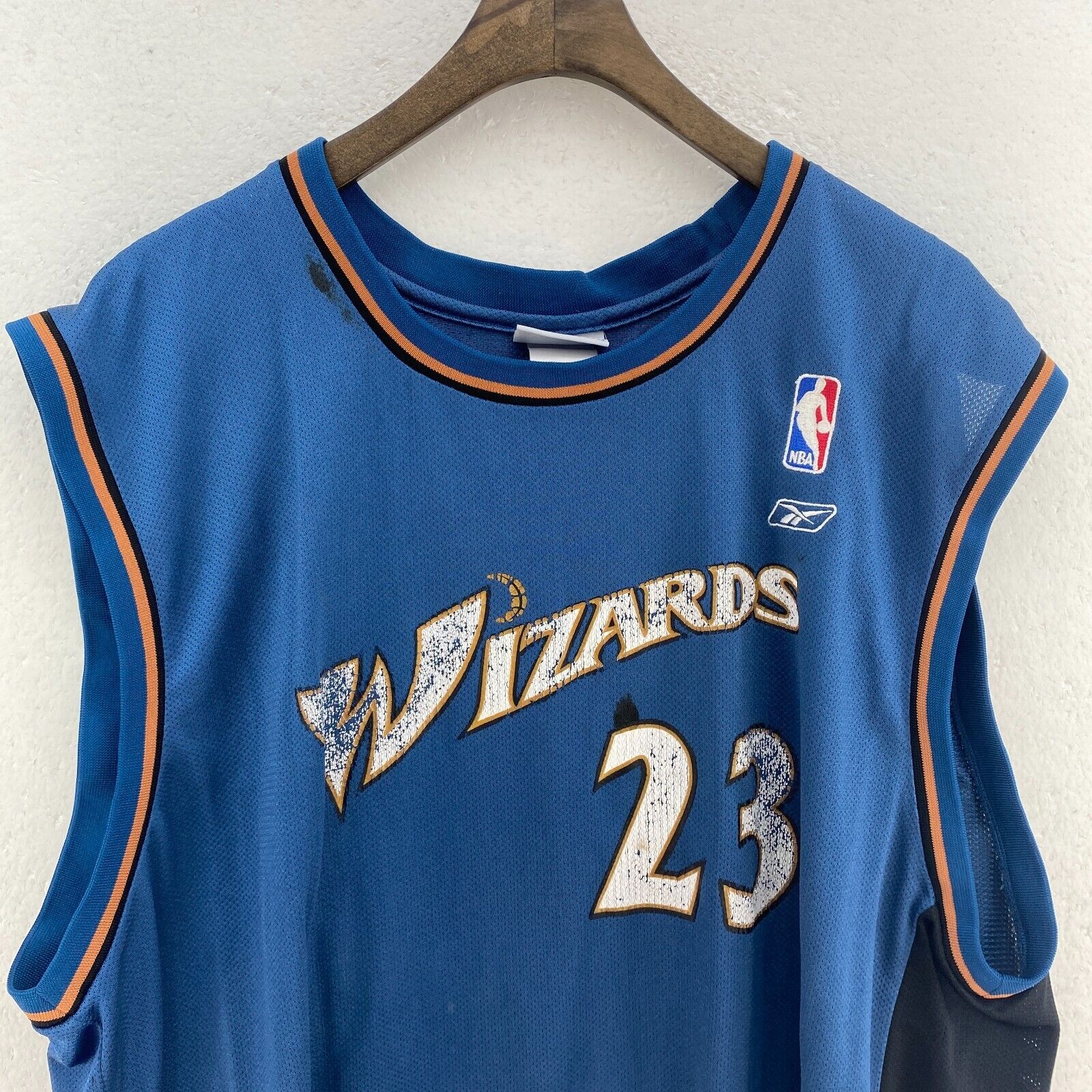 Reebok NBA Basketball Washington Wizards Michael Jordan 23 Blue Jersey Size XL
