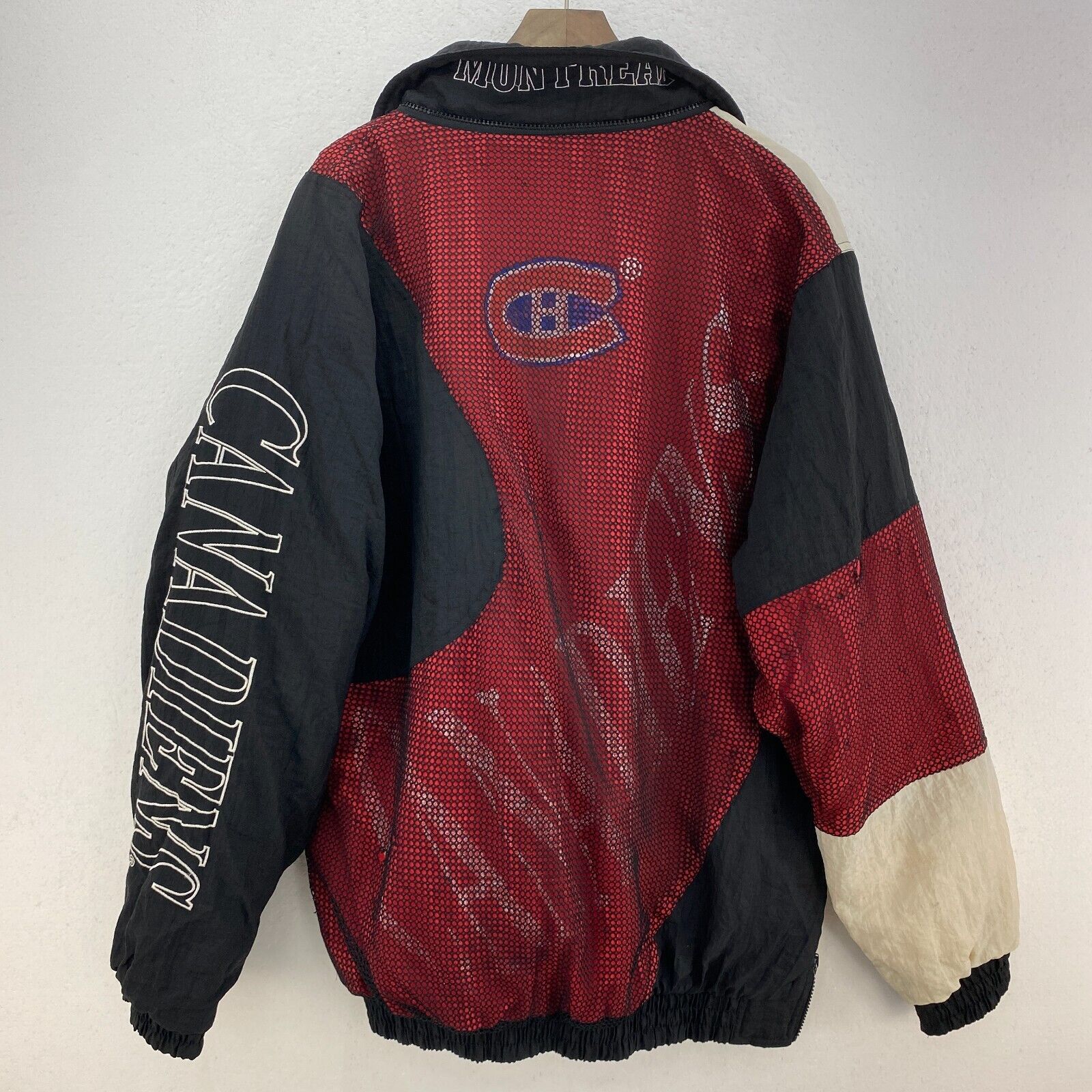 Chalk Line Montreal Canadiens Black Mesh Detailed Full Zip Jacket Size M