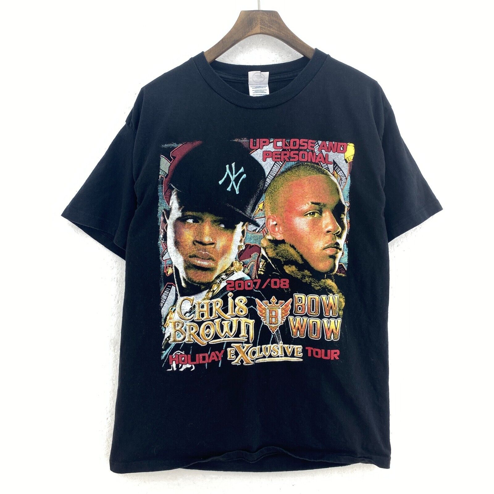 Chris Brown Bow Wow Tour 2007 Up Close And Personal Black T-shirt Size L