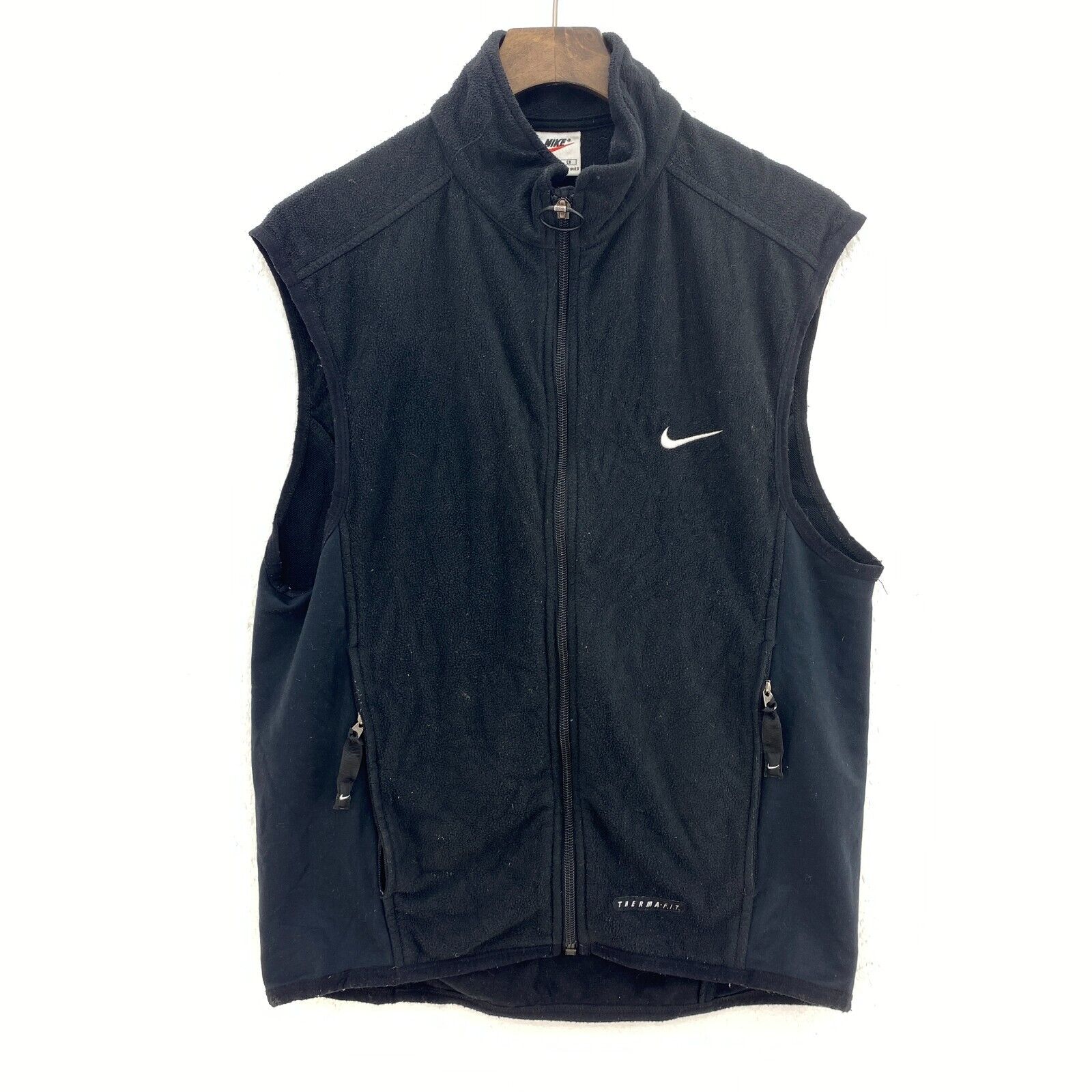 Vintage Nike Logo Swoosh Full Zip Fleece Vest Jacket Size S