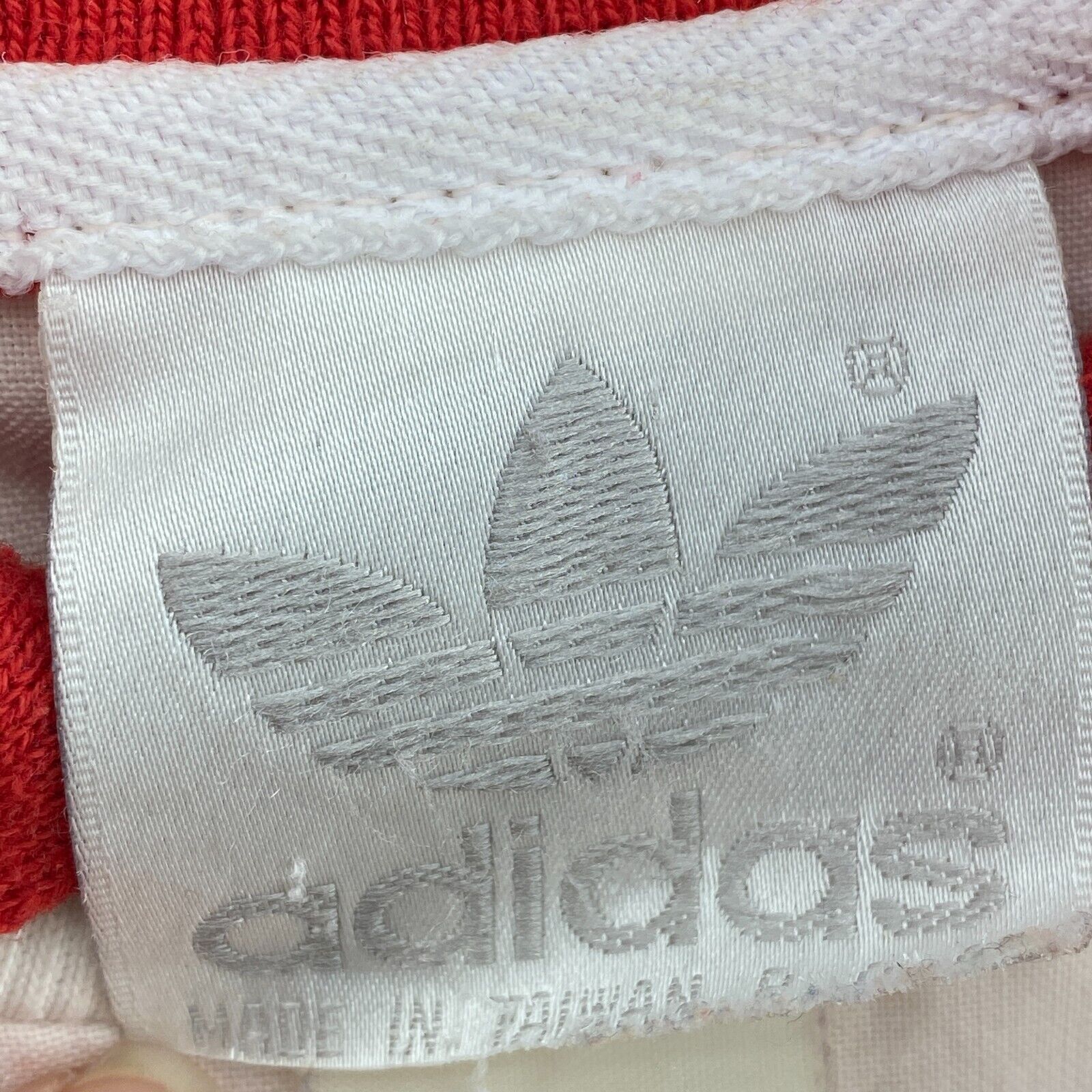 Adidas Striped Red Rugby Polo Woven Long Sleeve T-shirt Size M
