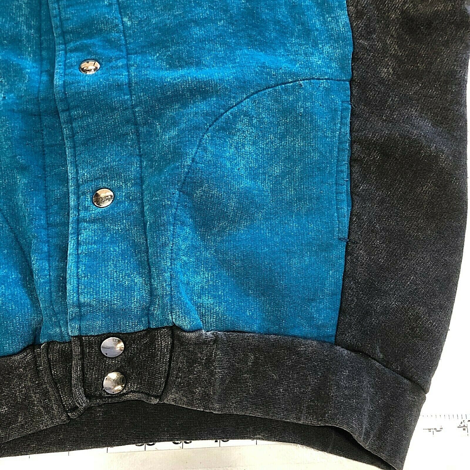 Harlequin Cotton Varsity Jacket Blue Size XL Wolf Dogs Fleece Lined