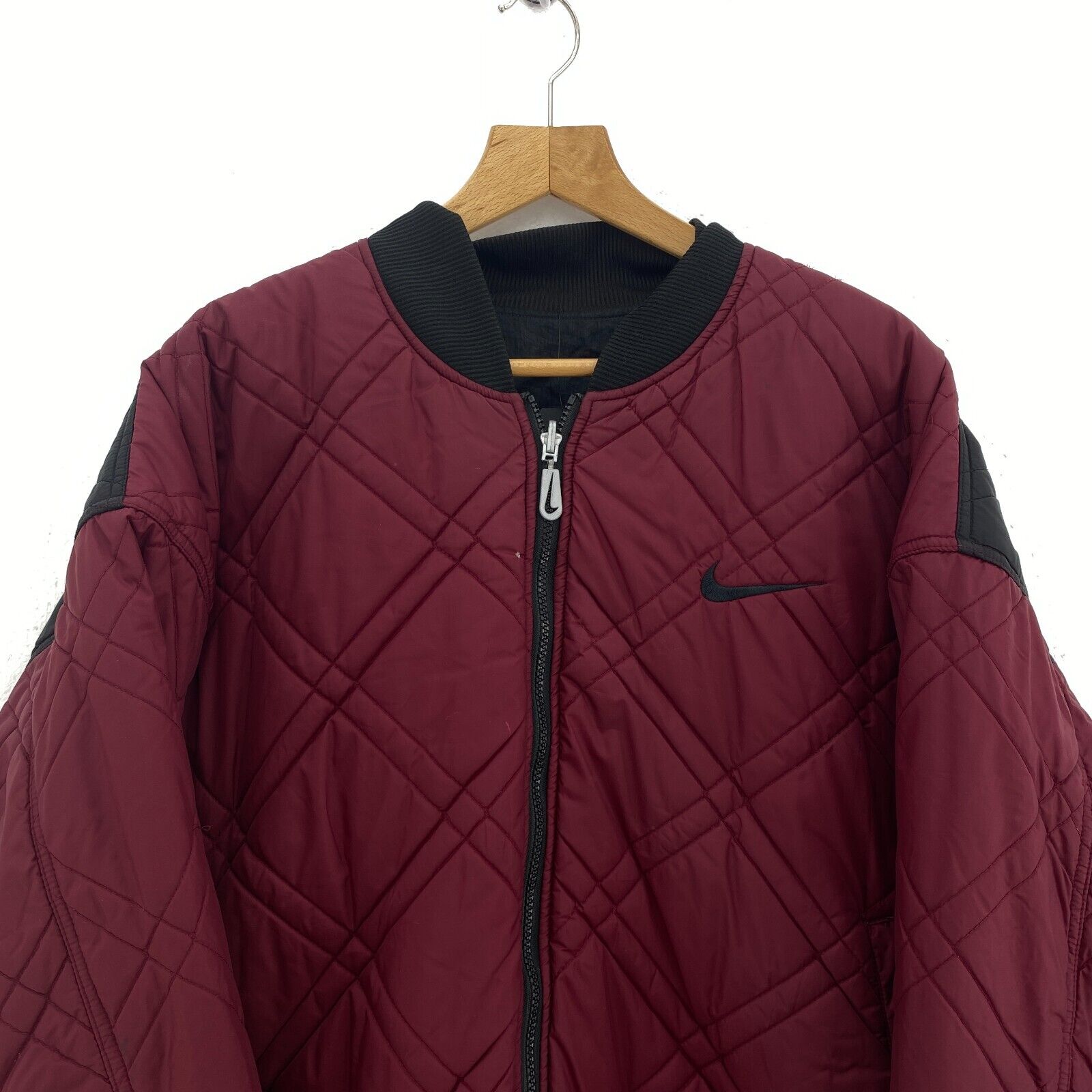 Nike Quilted Reversible Red Bomber Jacket Full Zip Size XXL