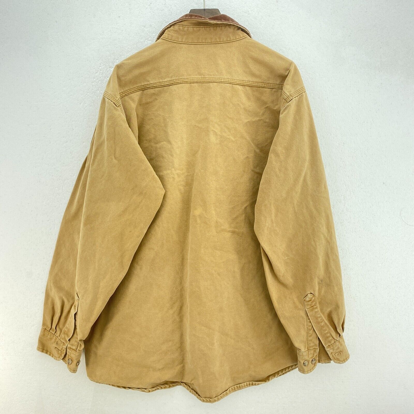 Vintage Carhartt 1990s Double Pocket Button Up Beige Shirt Size L