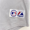 Washington Nationals MLB Spell Out Logo Gray Button Up V-Neck Jersey Size L