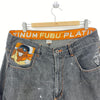 Platinum Fubu Gray Lightweight Jeans Relax Fit Tapered Size 36 x 33