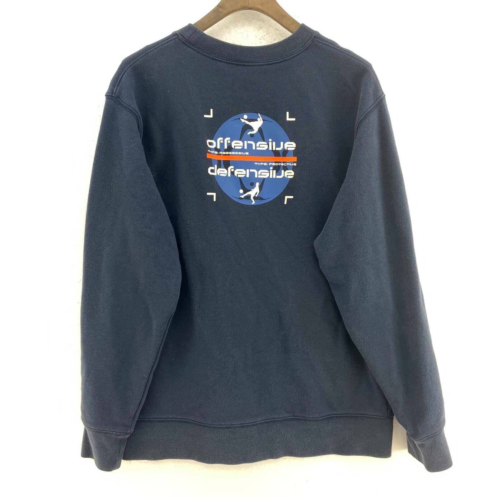 Nike Print Split Personality Sweatshirt Crewneck Blue Size L