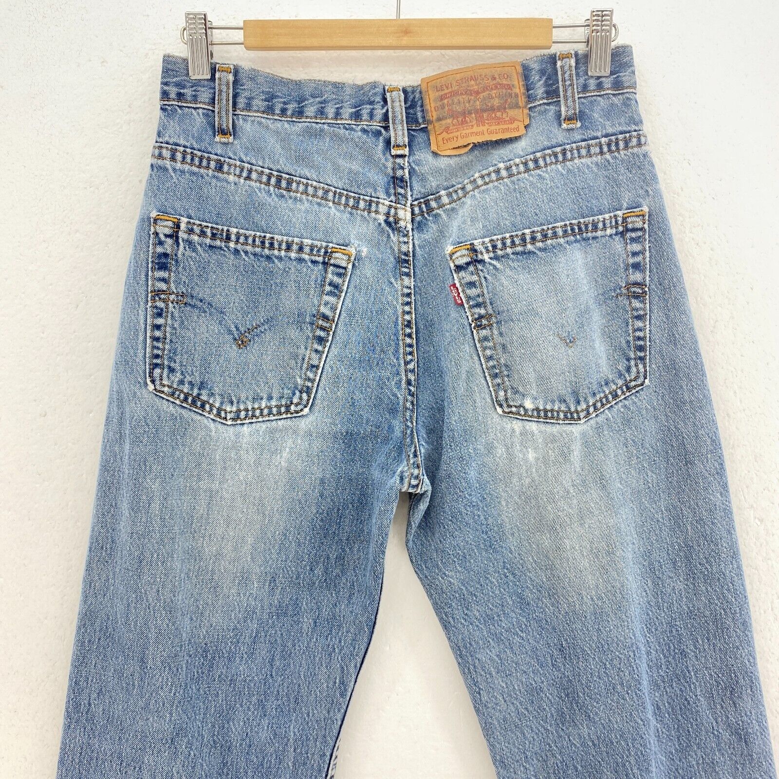 Levi's Strauss Blue Medium Wash Distressed Straight Leg Jeans Size 29 x 32