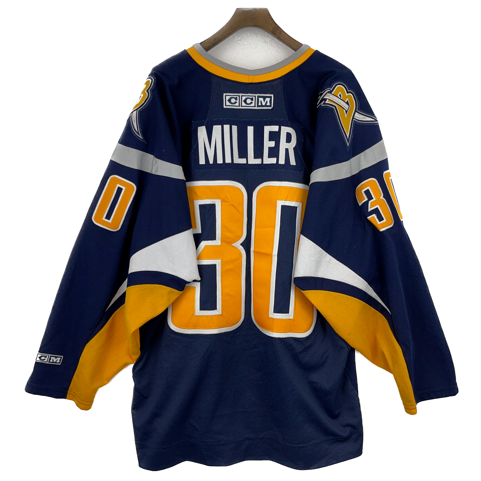 Vintage Buffalo Sabres CCM #30 Miller Navy Blue Jersey Size XL