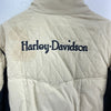 Harley Davidson Metal Logo Full Zip Beige Puffer Jacket Size L