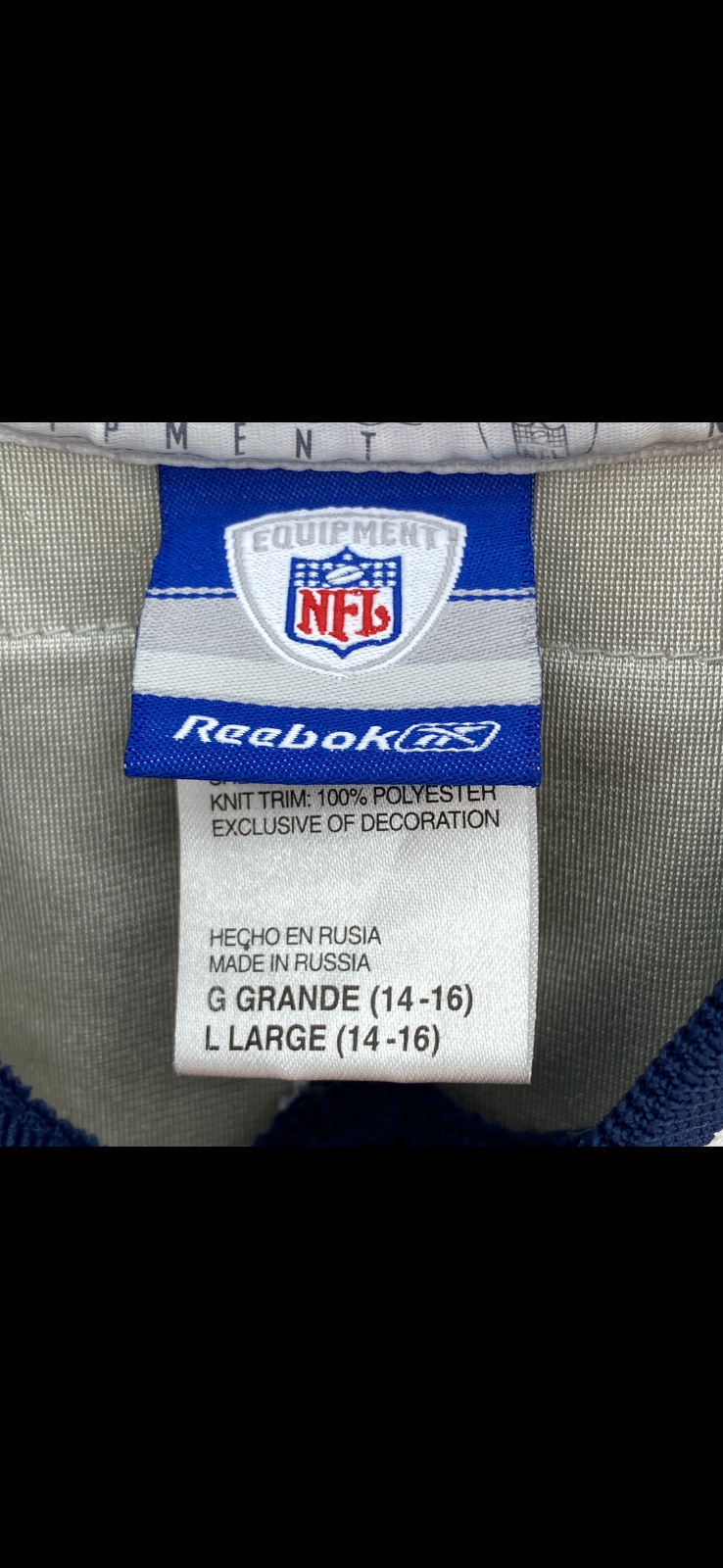 Reebok New England Patriots #54 Teddy Bruschi NFL Gray Jersey Size L Kids