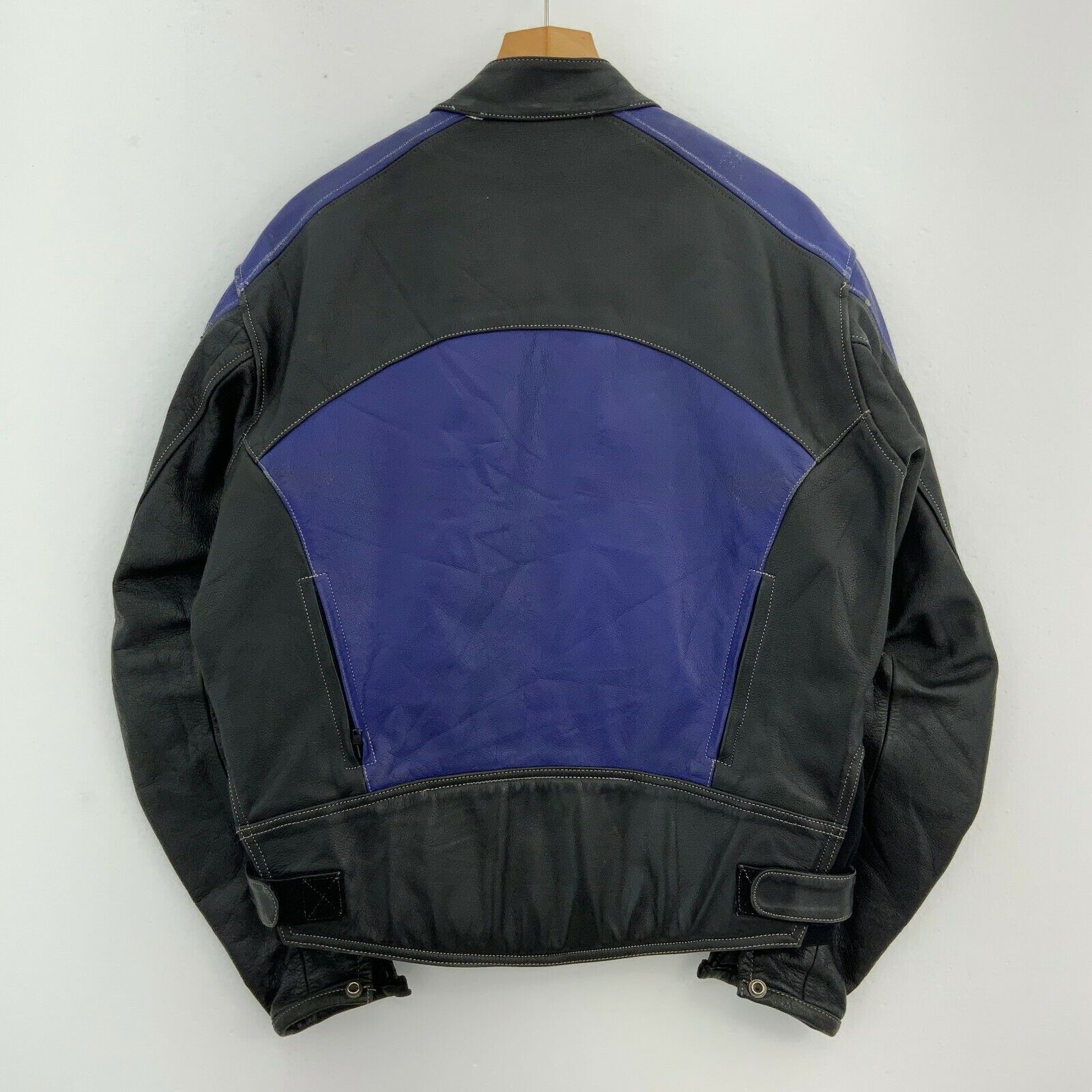Joe Rocket Leather Jacket Purple Biker Motorcycles Size 44 Missing Lining
