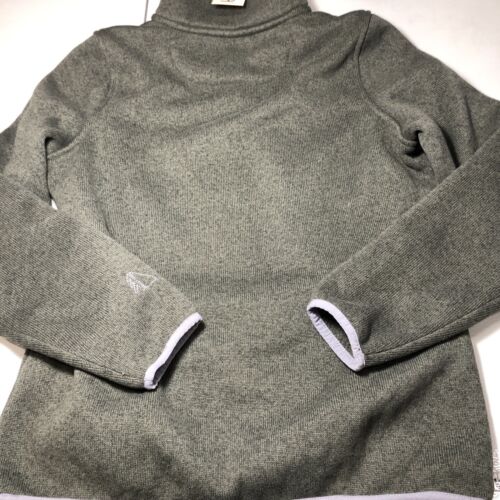 L.L.Bean Green Snap-T Sweater Pullover Fleece Lined Size S