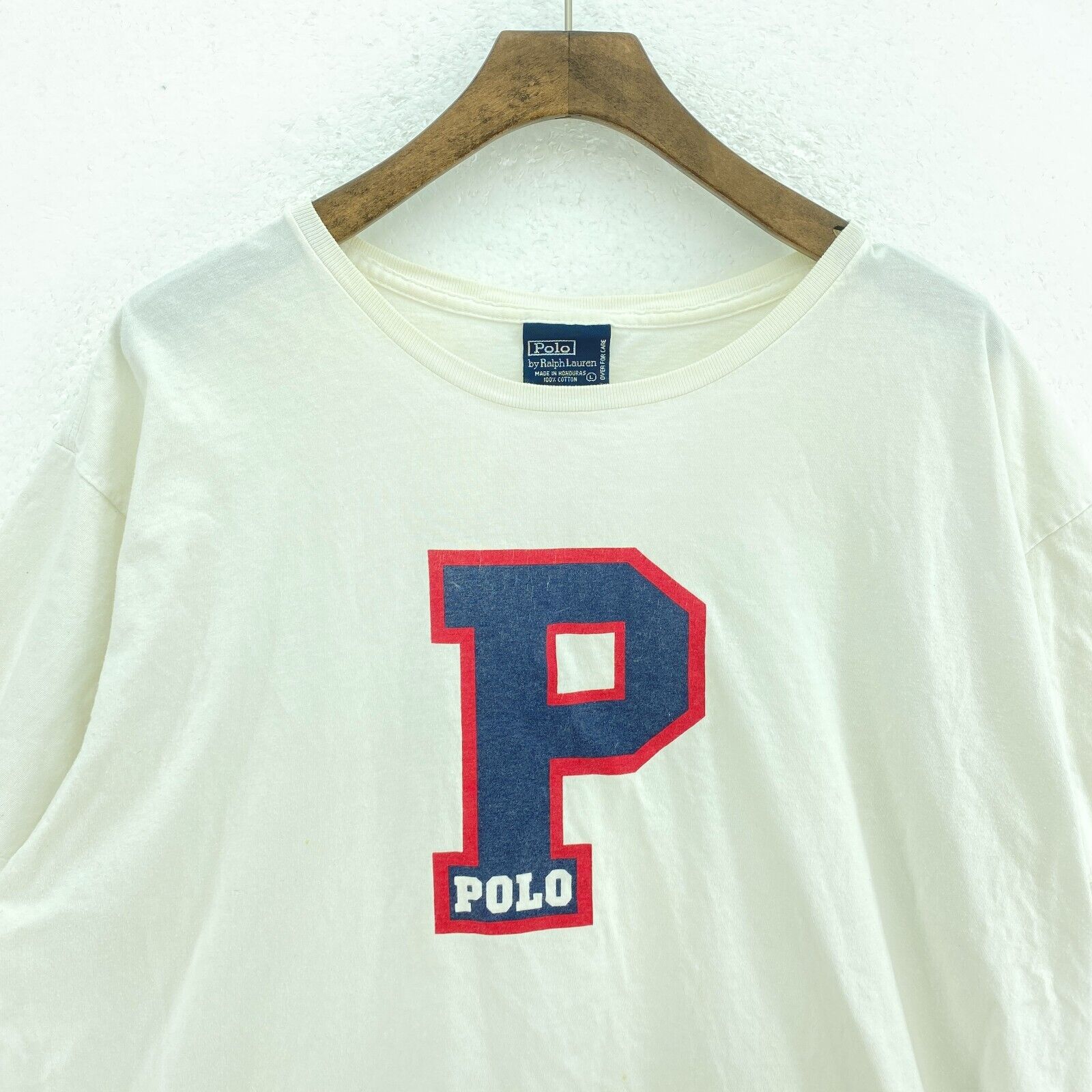 Vintage Polo Ralph Lauren T-shirt Size L White Single Stitch