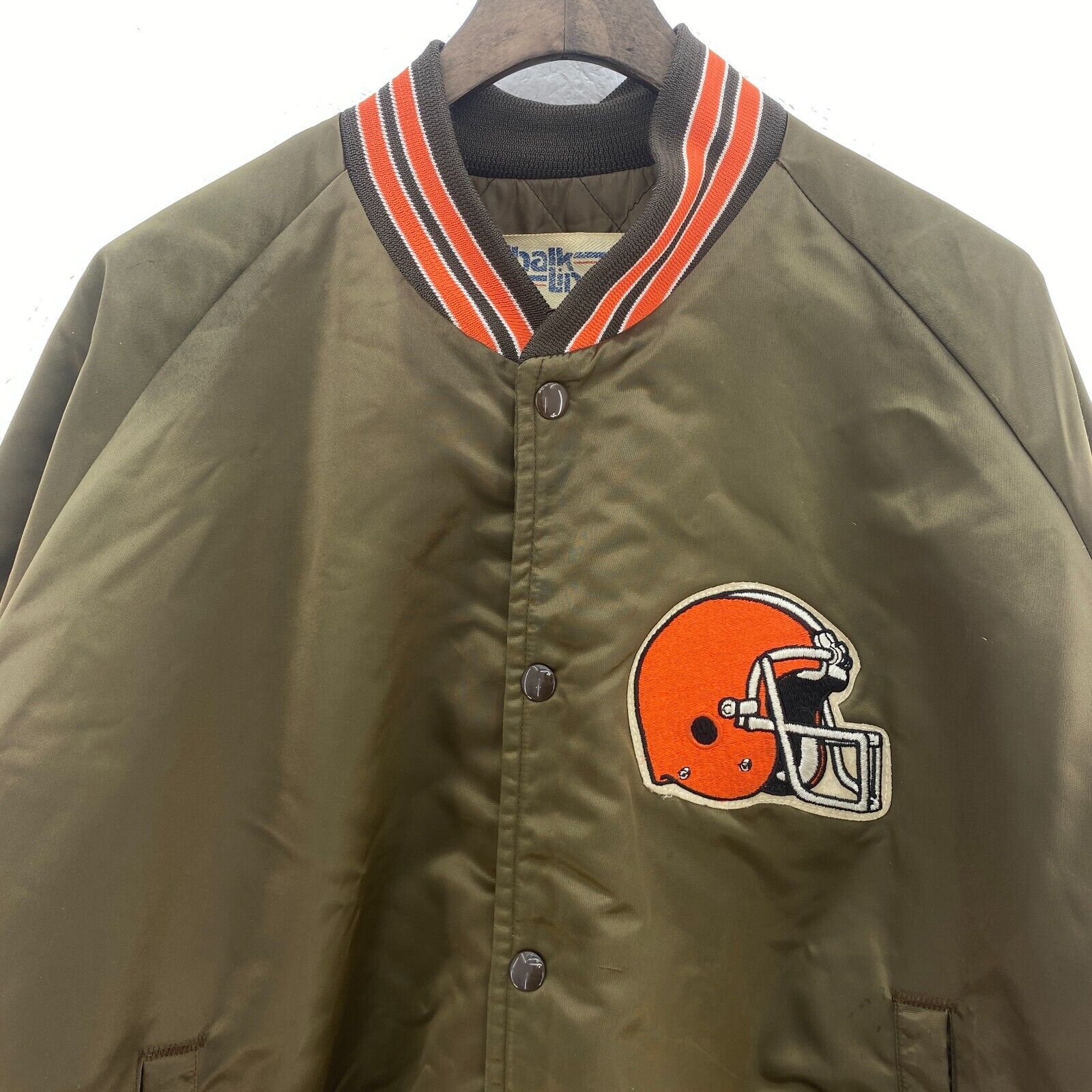 Cleveland Browns Logo Green Bomber Jacket Size XL