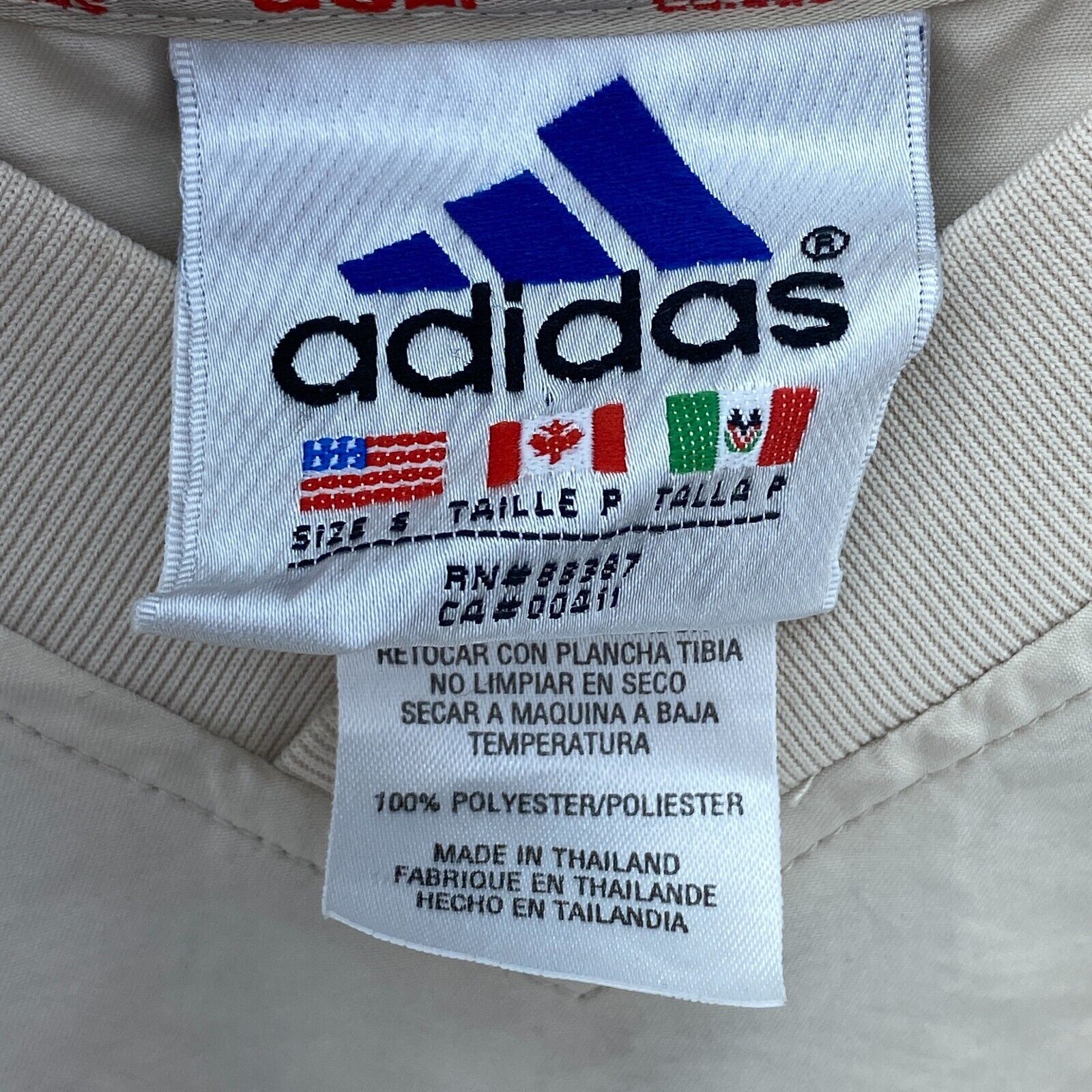 Vintage Adidas Golf Logo Beige Pullover Light Jacket Size S V-Neck
